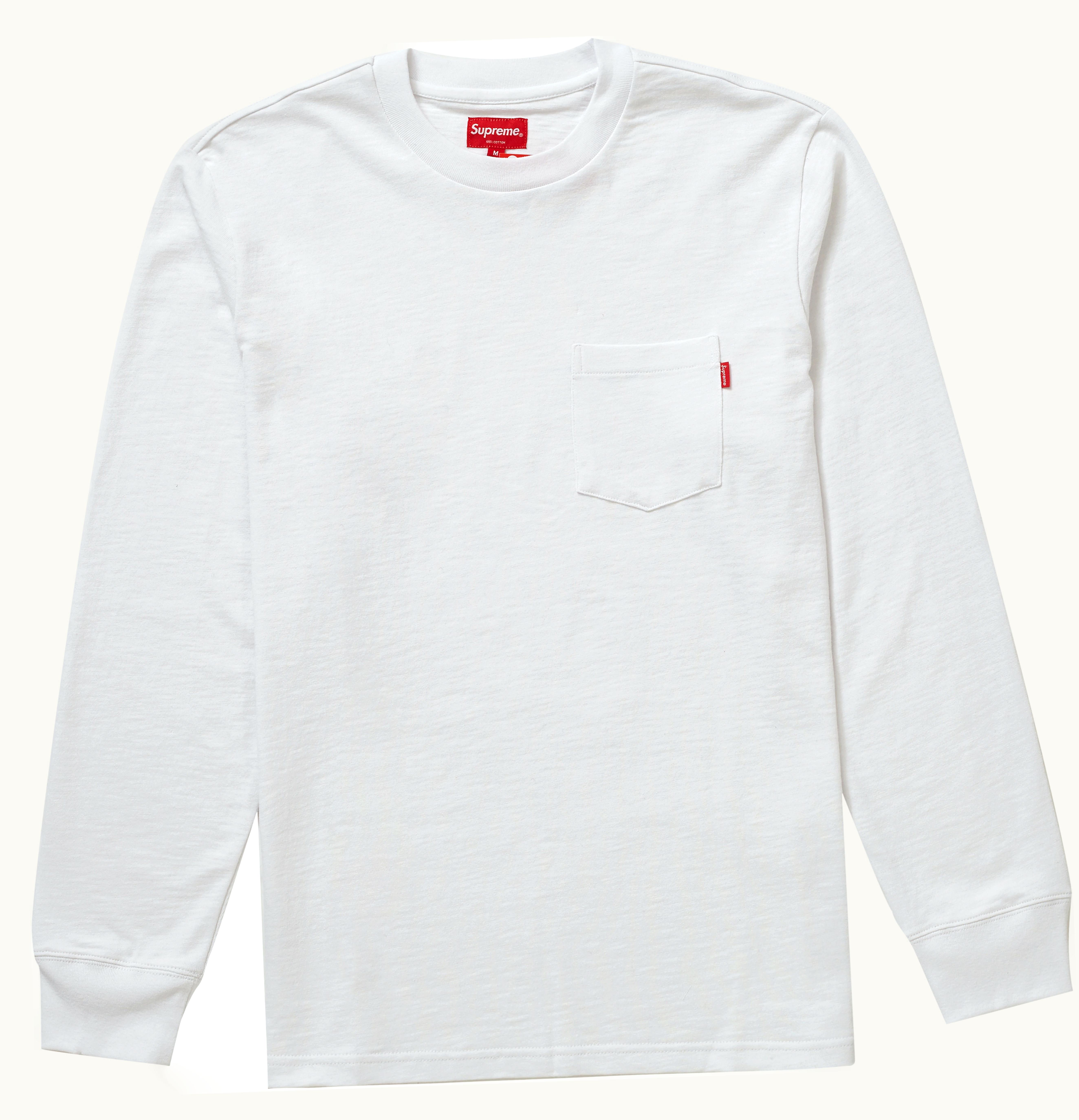 Supreme Supreme L S Pocket Tee White