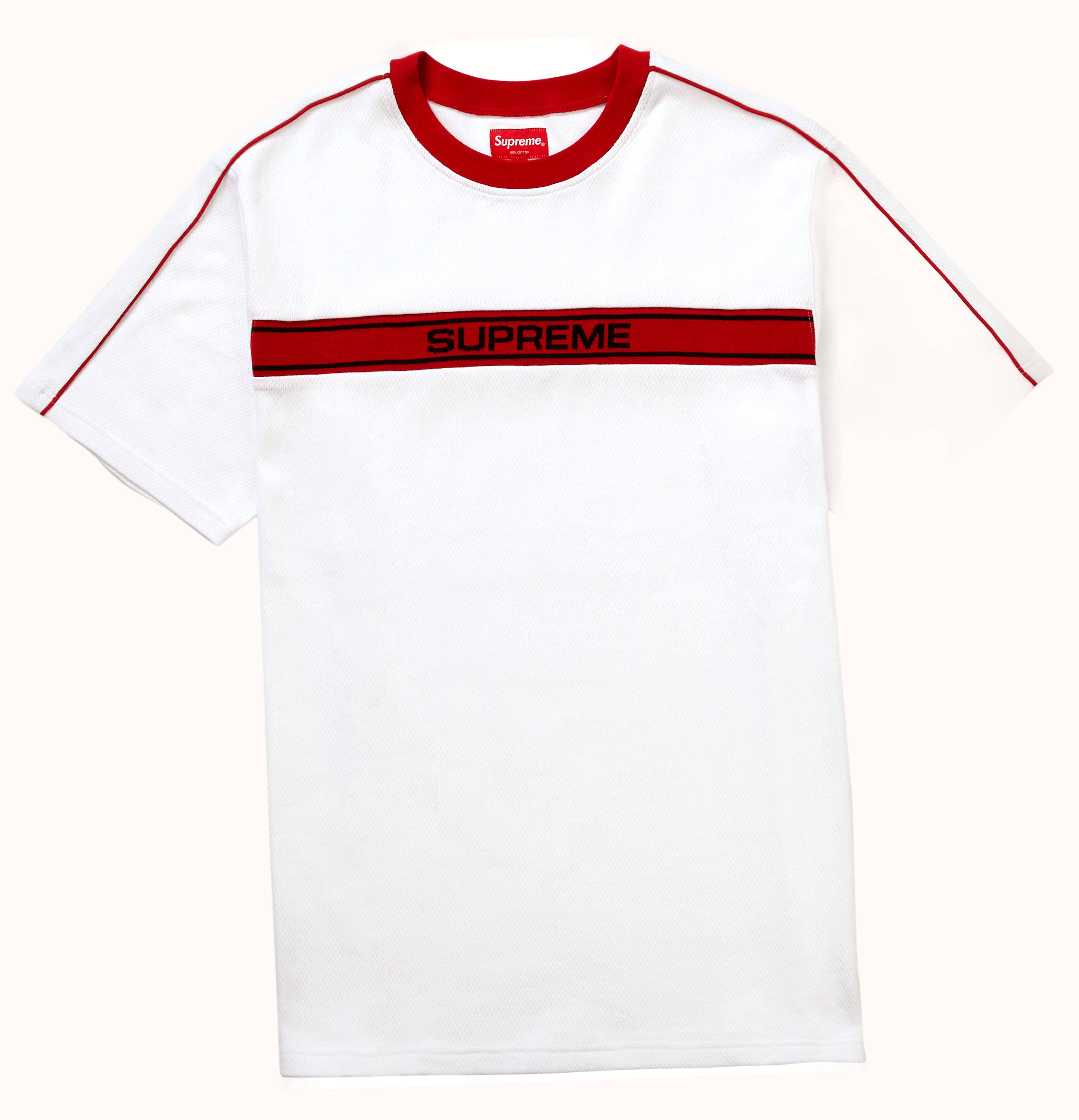 Supreme Supreme Chest Stripe Logo S S Top White