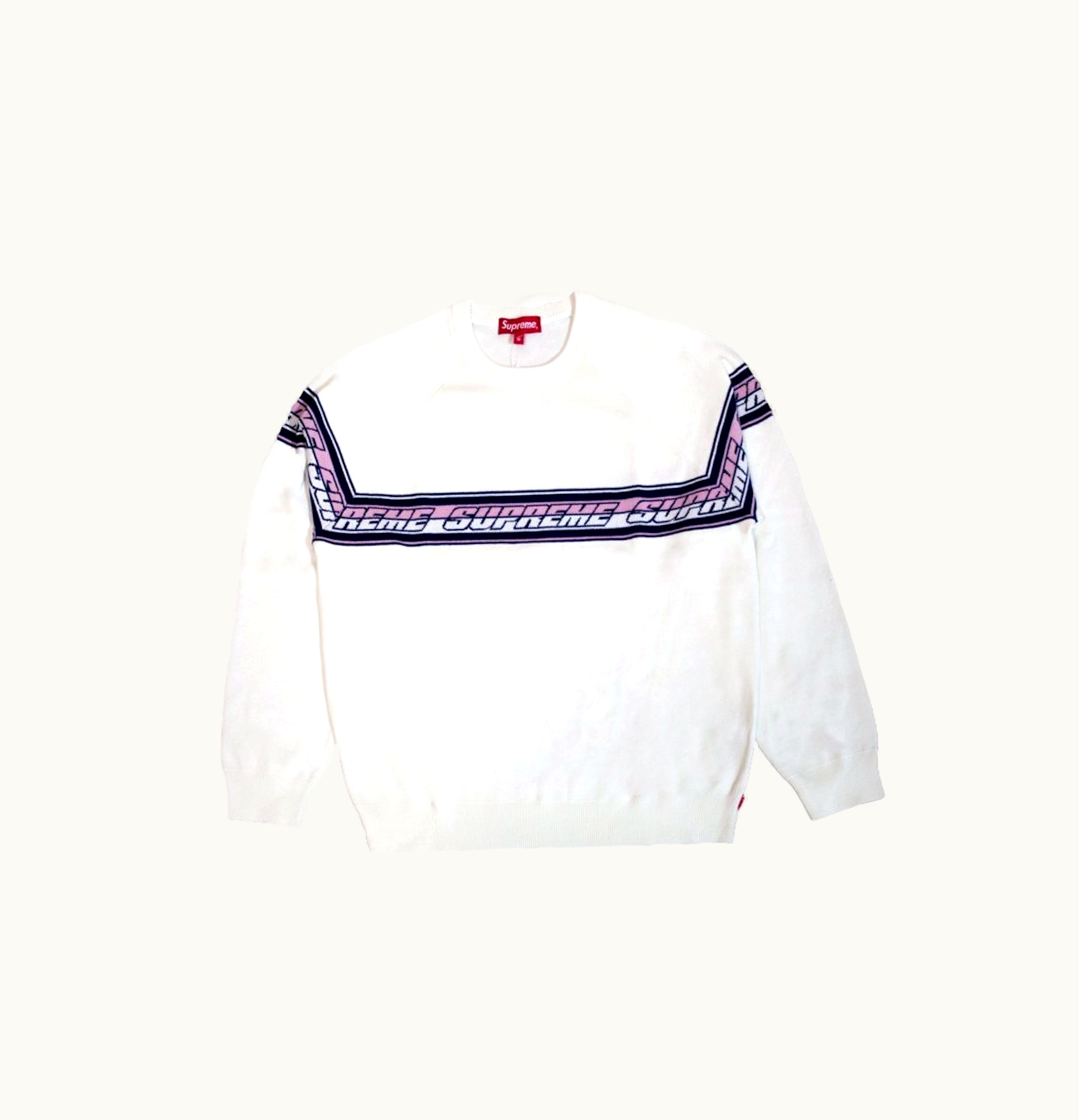 Supreme Supreme Striped Raglan Sweater White