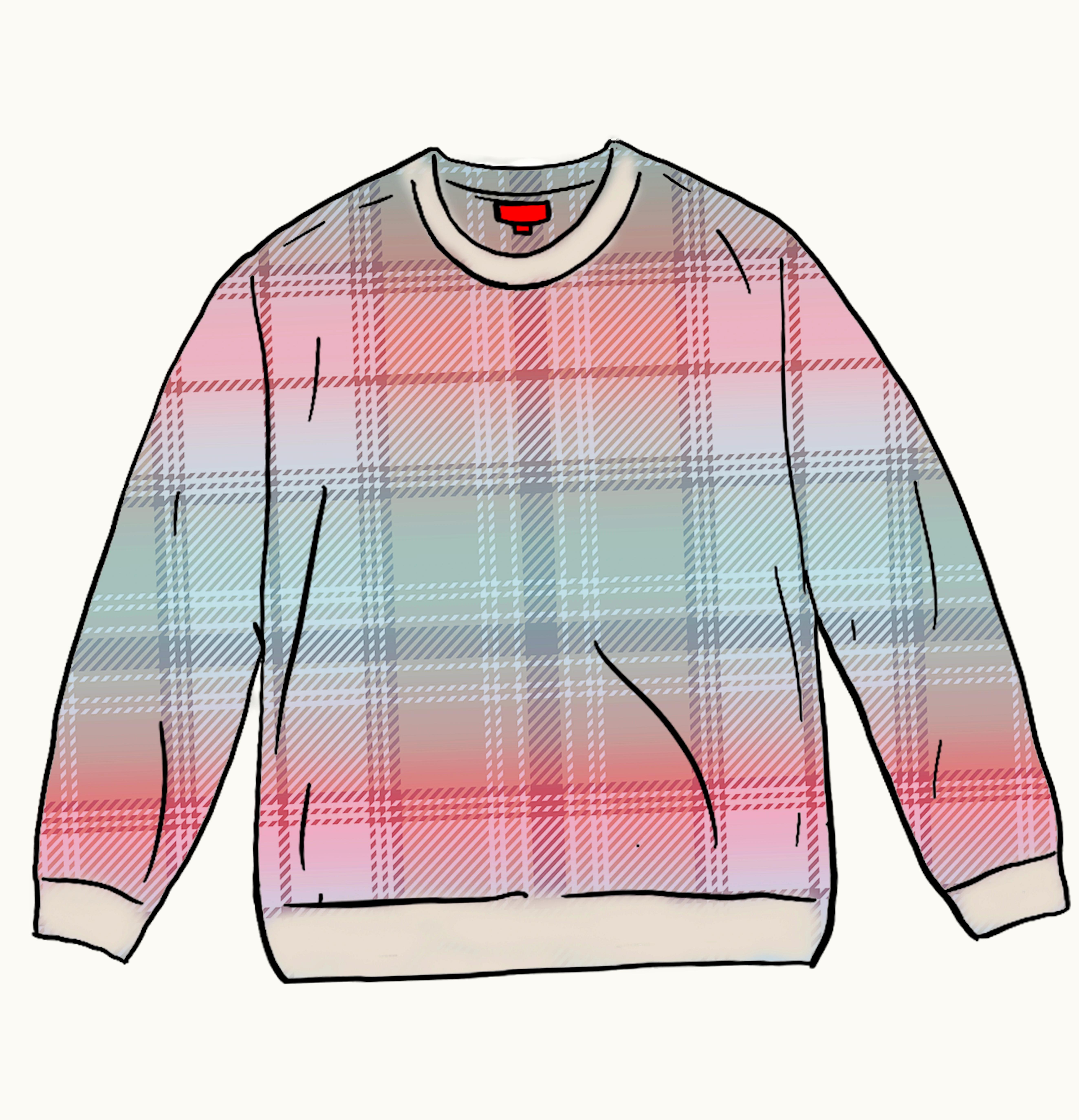 Supreme Supreme Brushed Plaid Sweater White