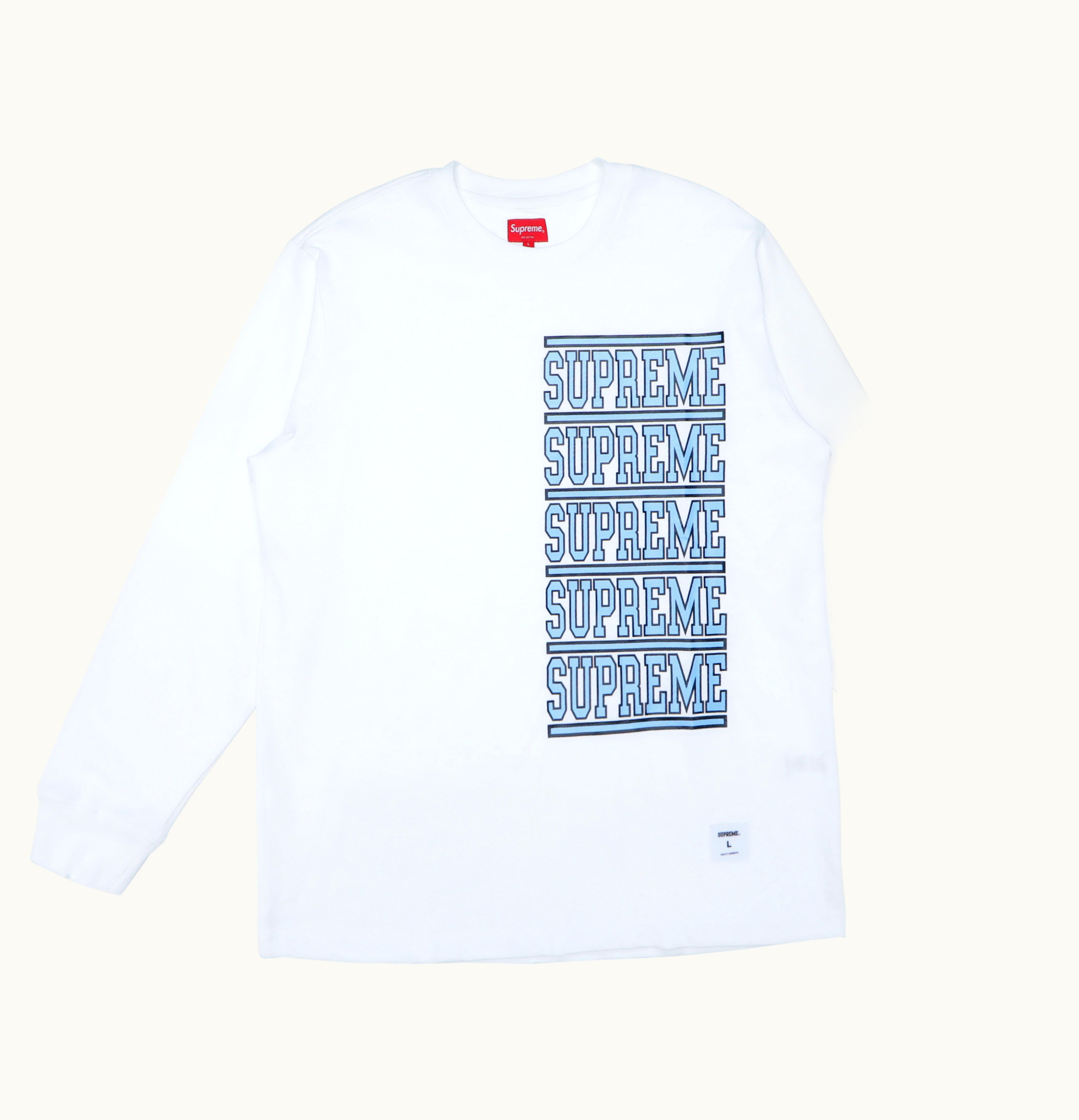 Supreme Supreme Stacked LS Top White