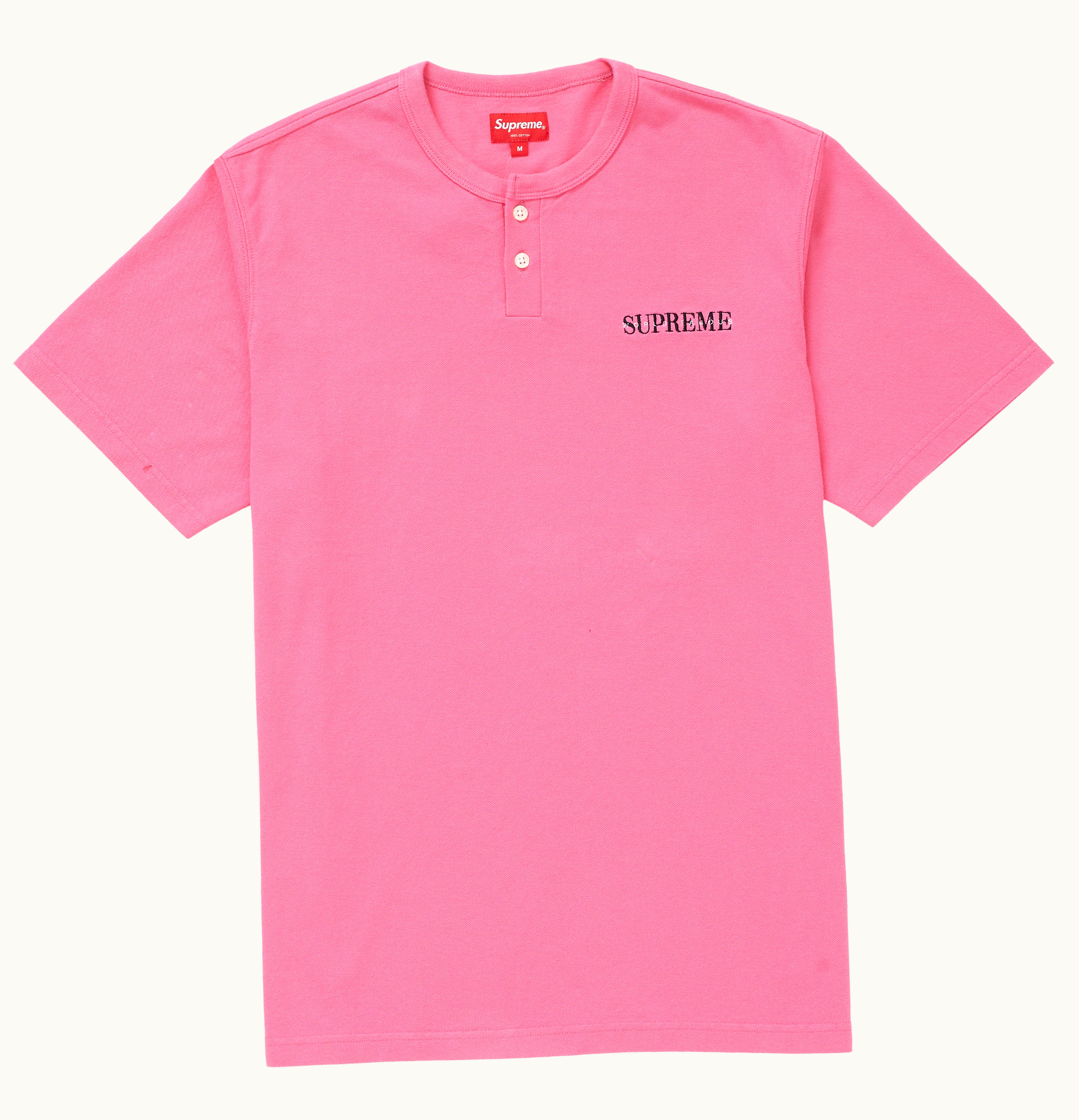 Supreme Supreme Pique S S Henley Pink