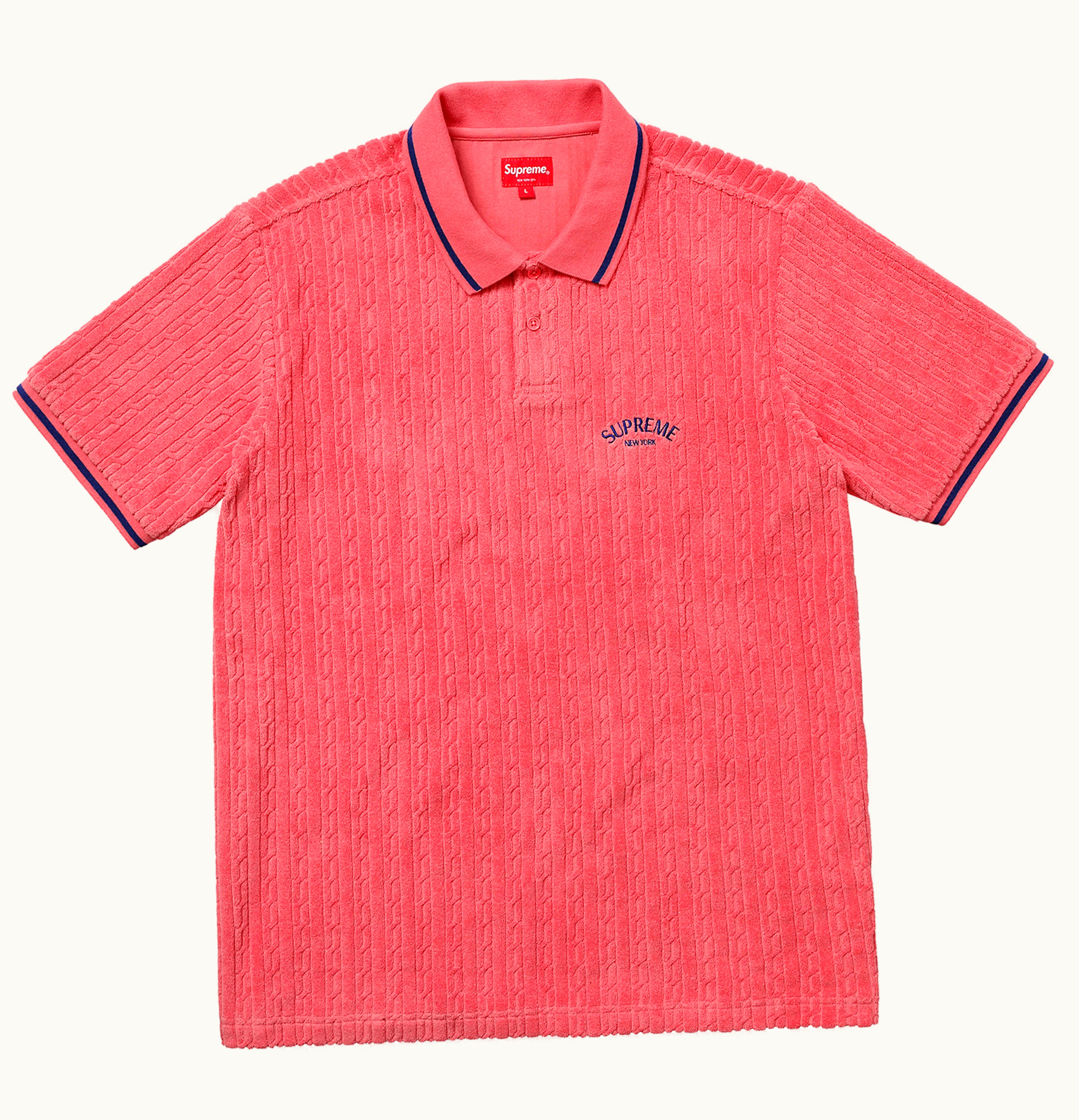 Supreme Supreme Cable Knit Terry Polo Pink