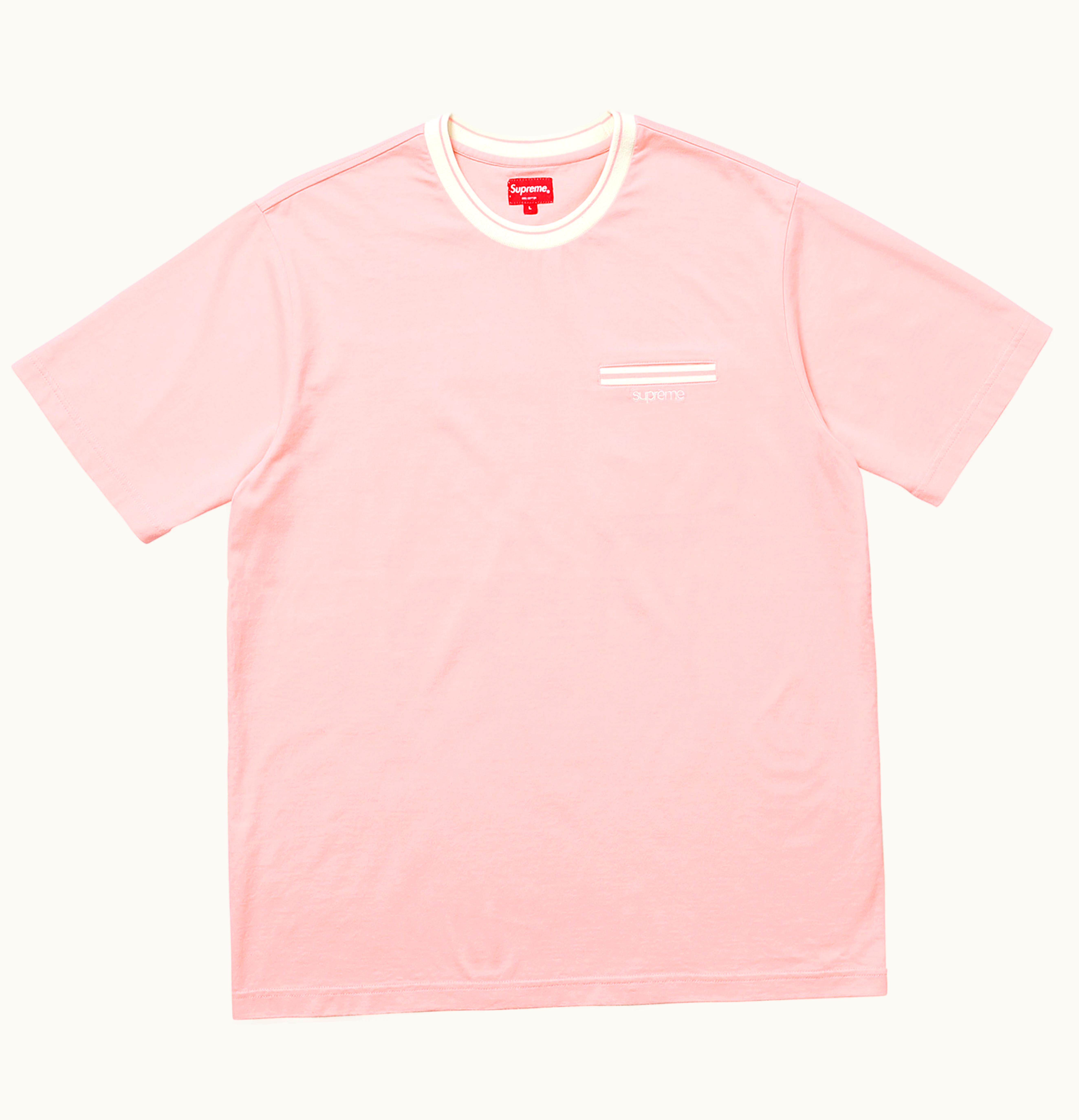 Supreme Supreme Ribbed Pocket Tee Pink SS18