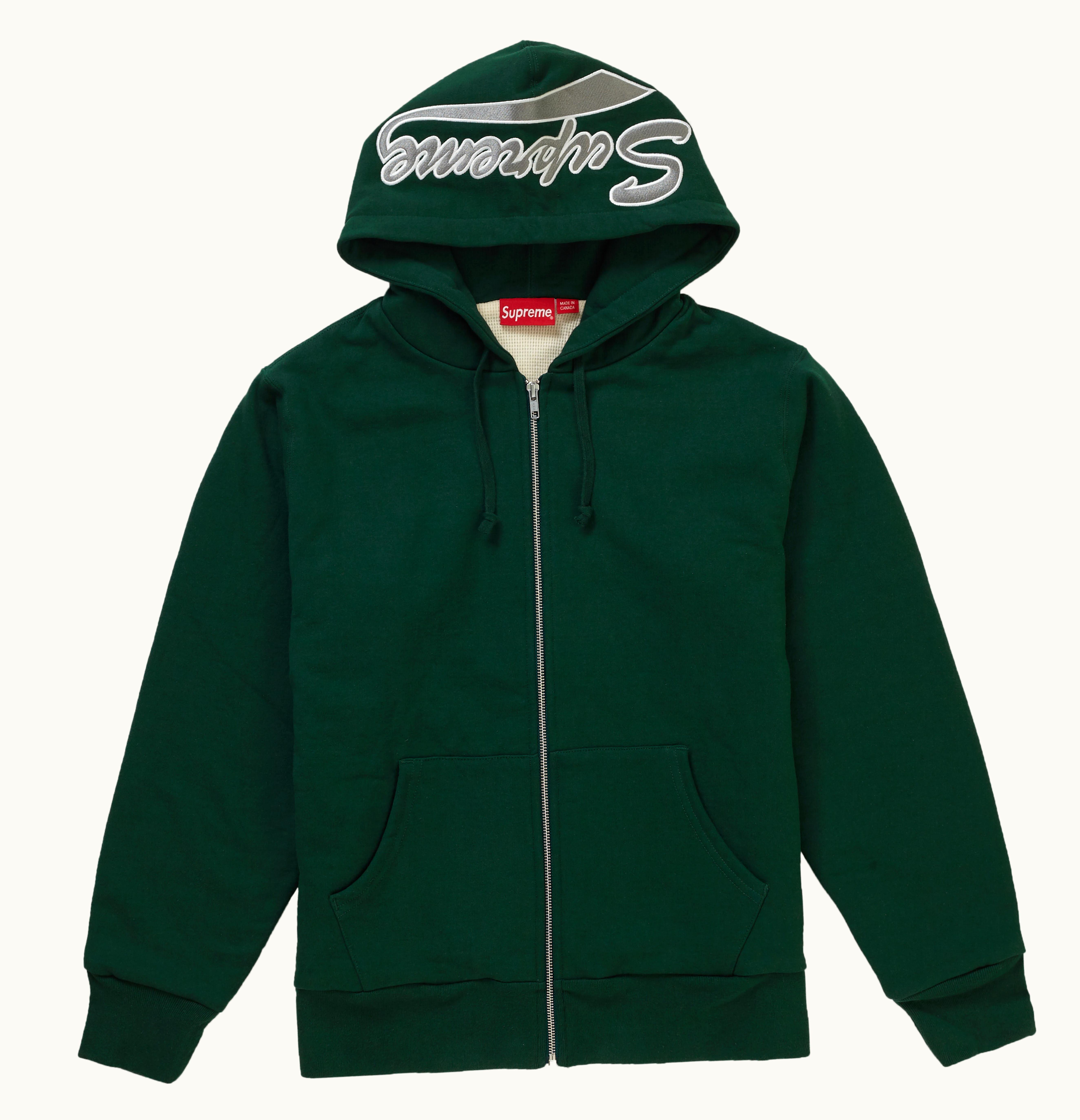 Supreme Supreme Thermal Zip Up Sweatshirt Dark Green