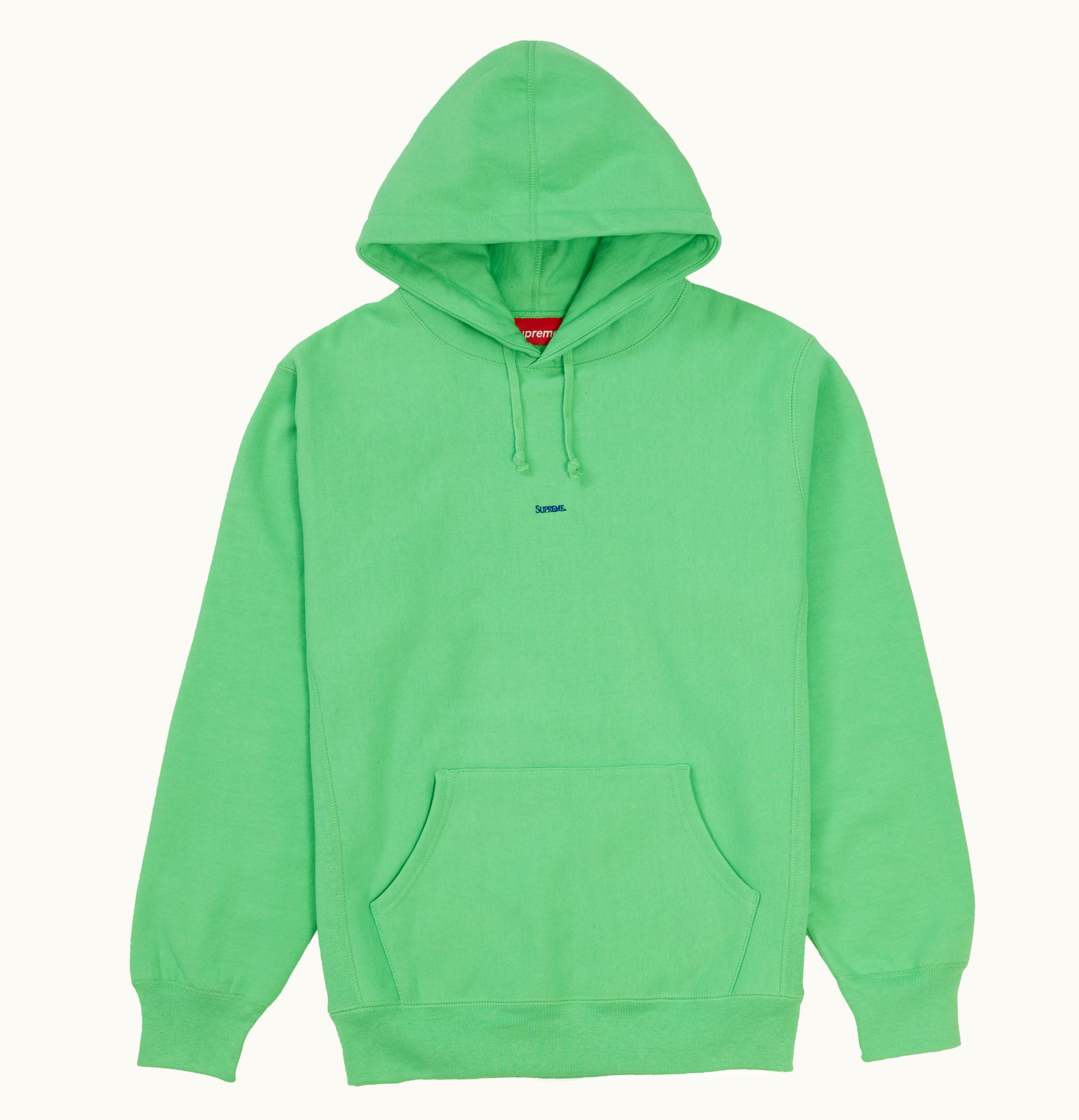 Supreme Supreme Micro Logo Hooded Sweatshirt Bright Green