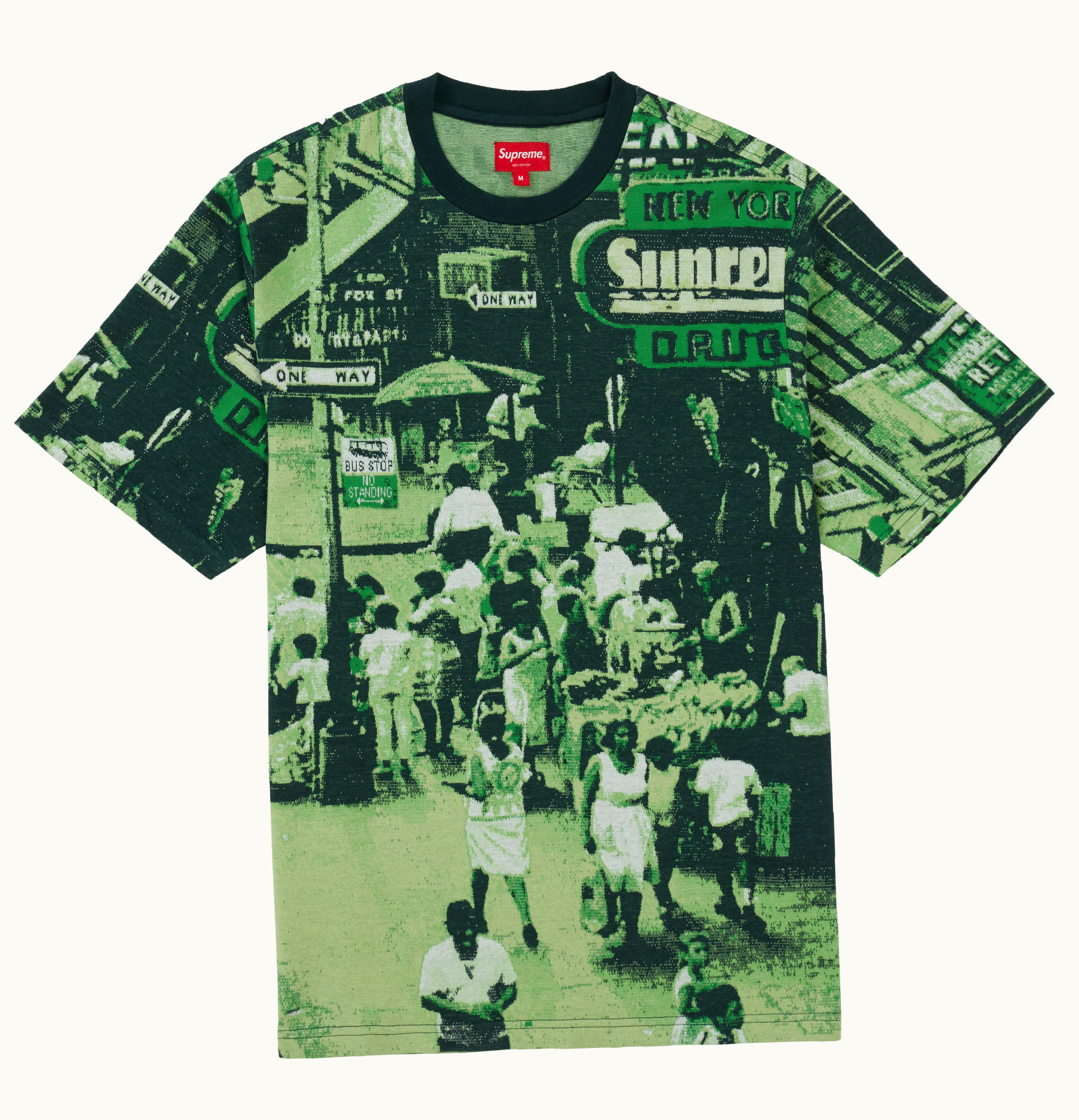 Supreme Supreme Street Scene Jacquard S S Top Green
