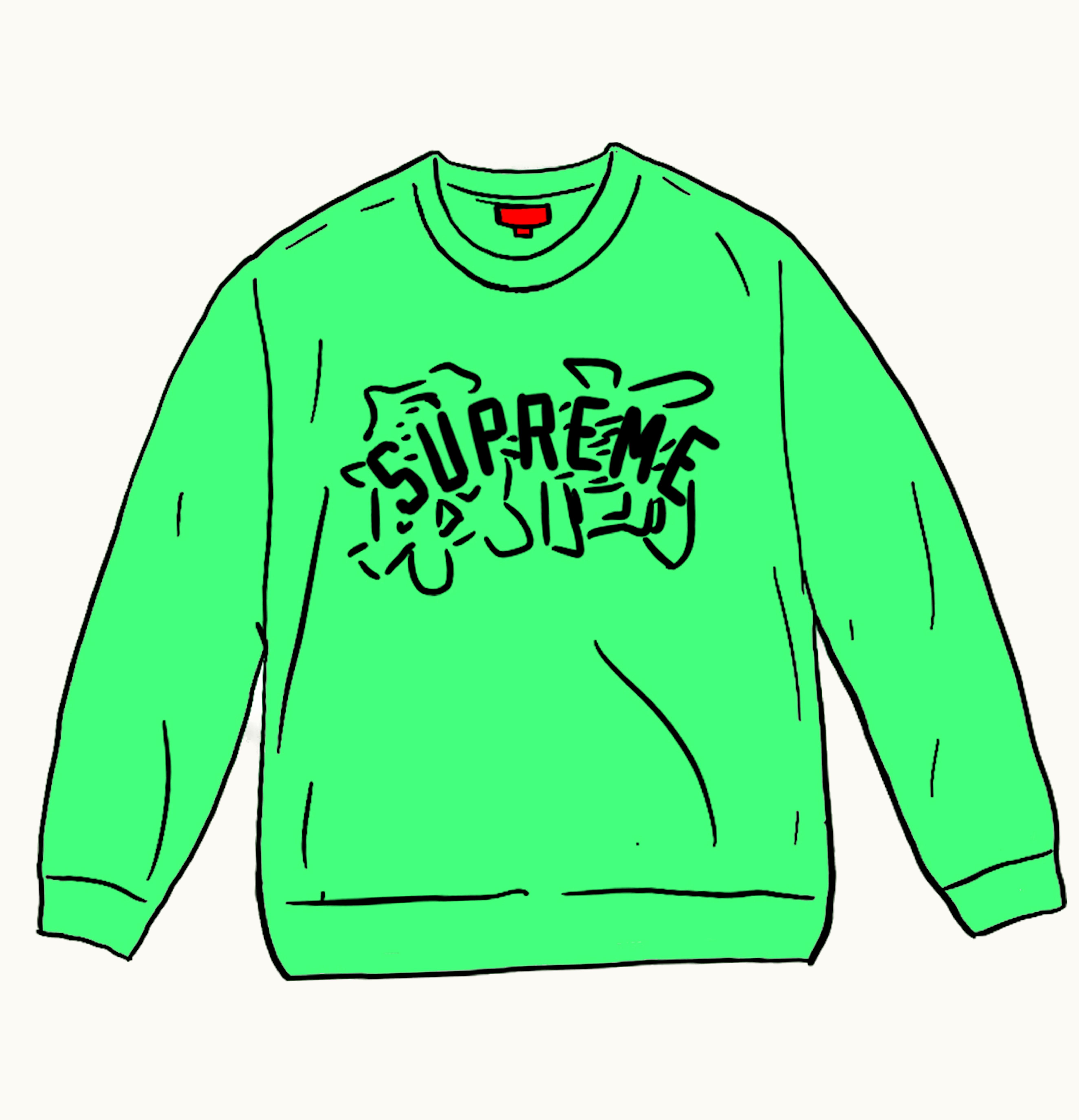 Supreme Supreme Kanji Logo Crewneck Bright Green