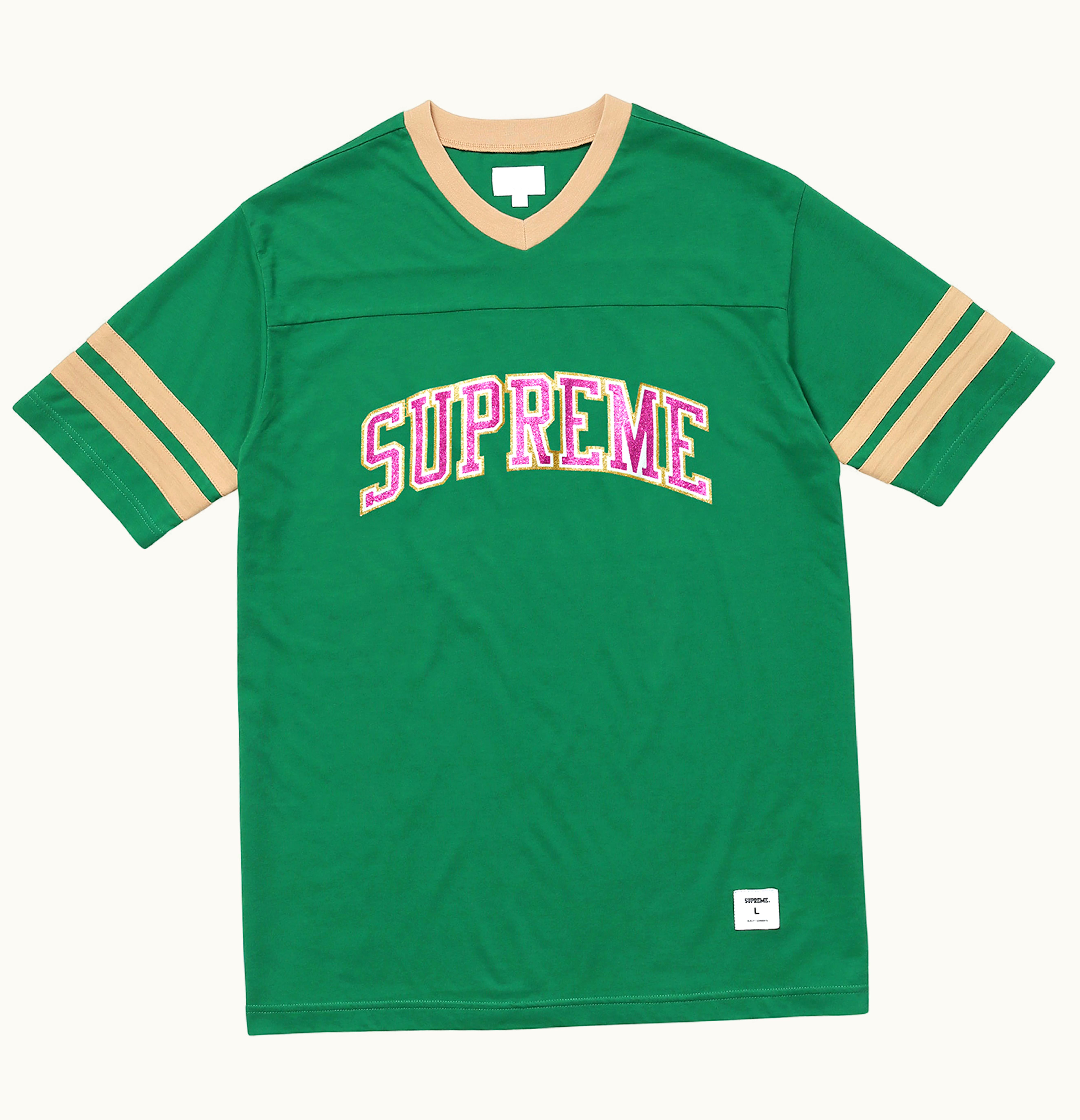 Supreme Supreme Glitter Arc Football Top Green
