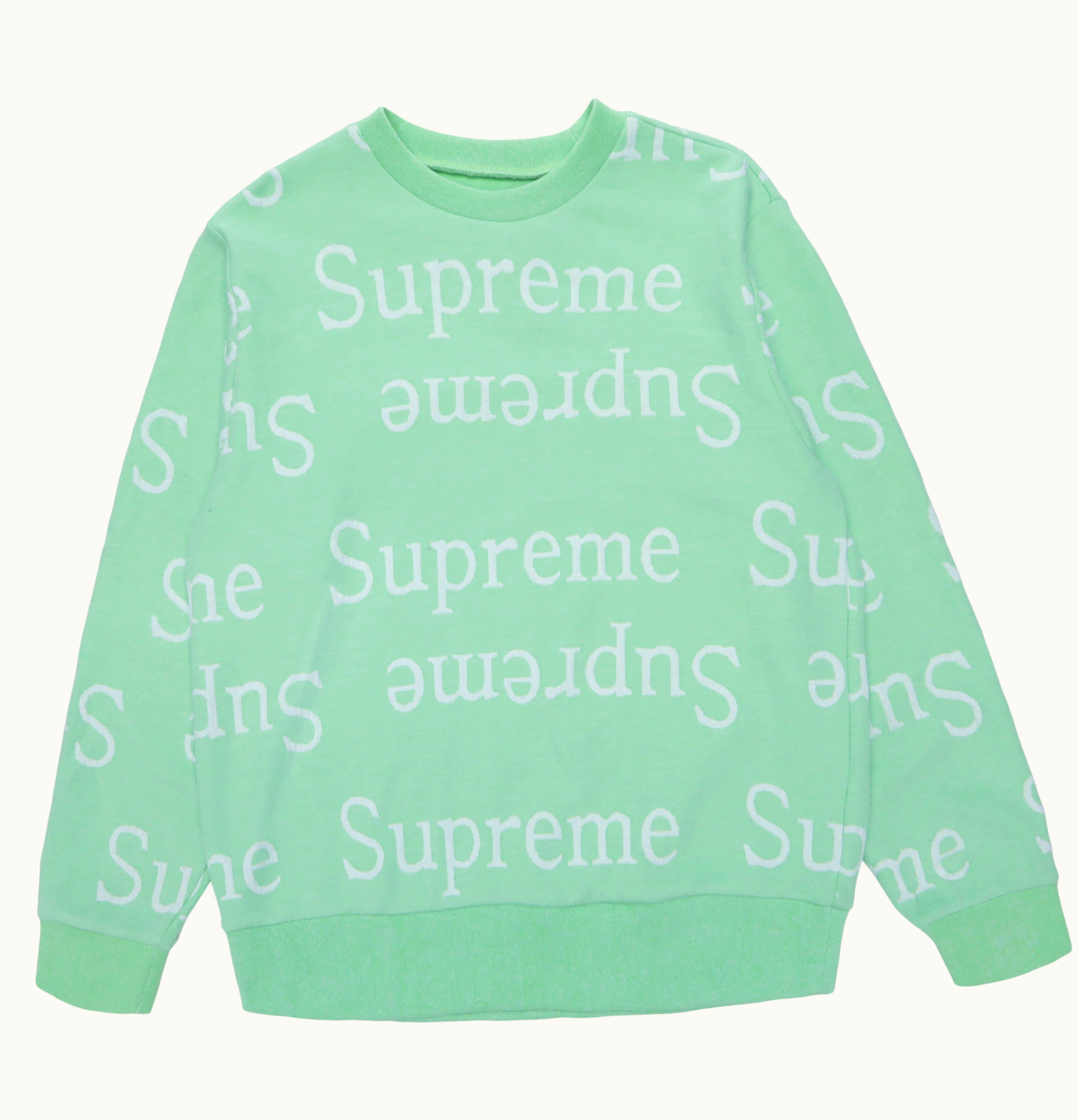 Supreme Supreme Jacquard Logo Crewneck Light Green