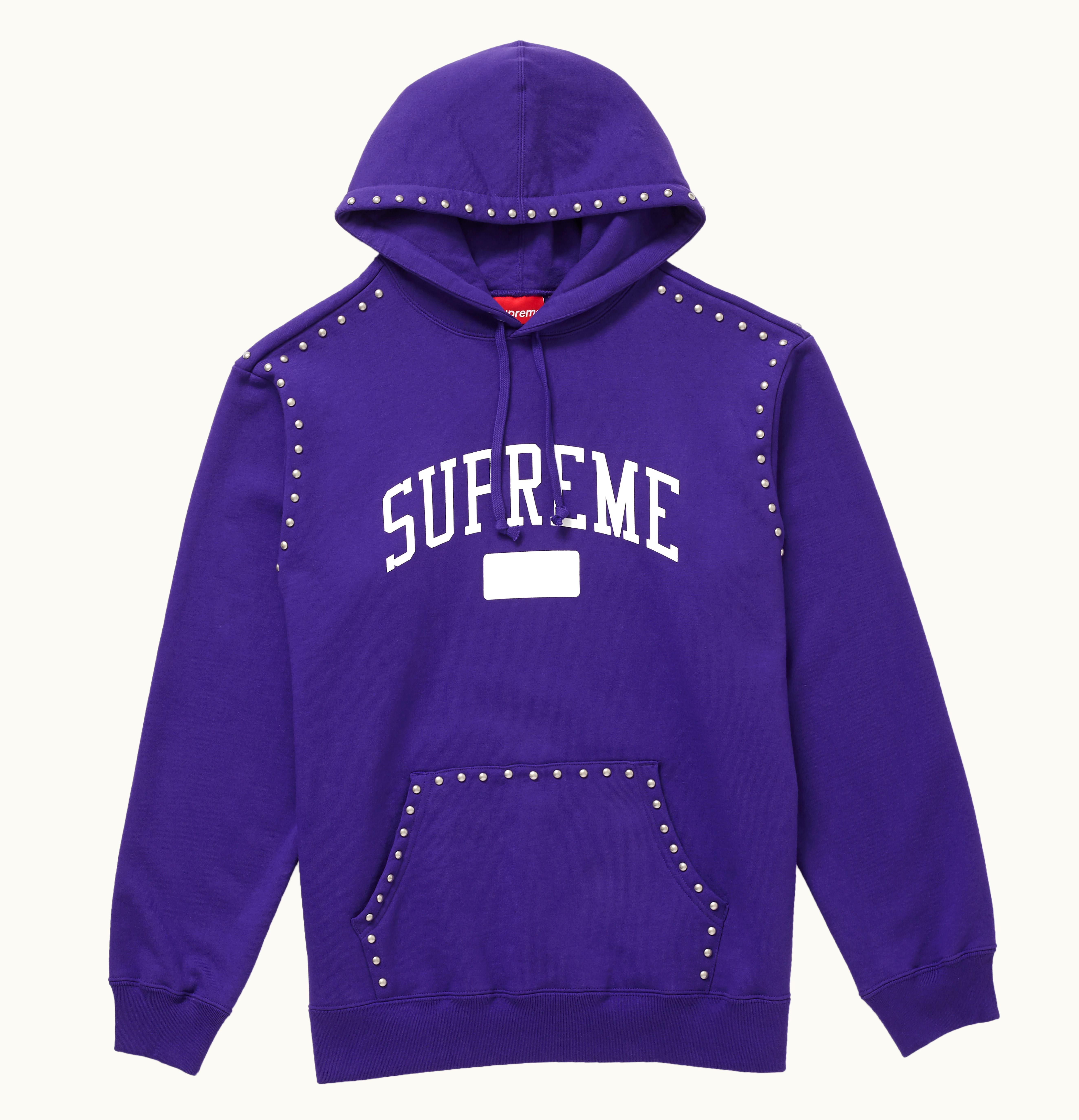 Supreme Supreme Studded Hooded Sweatshirt FW18 Purple