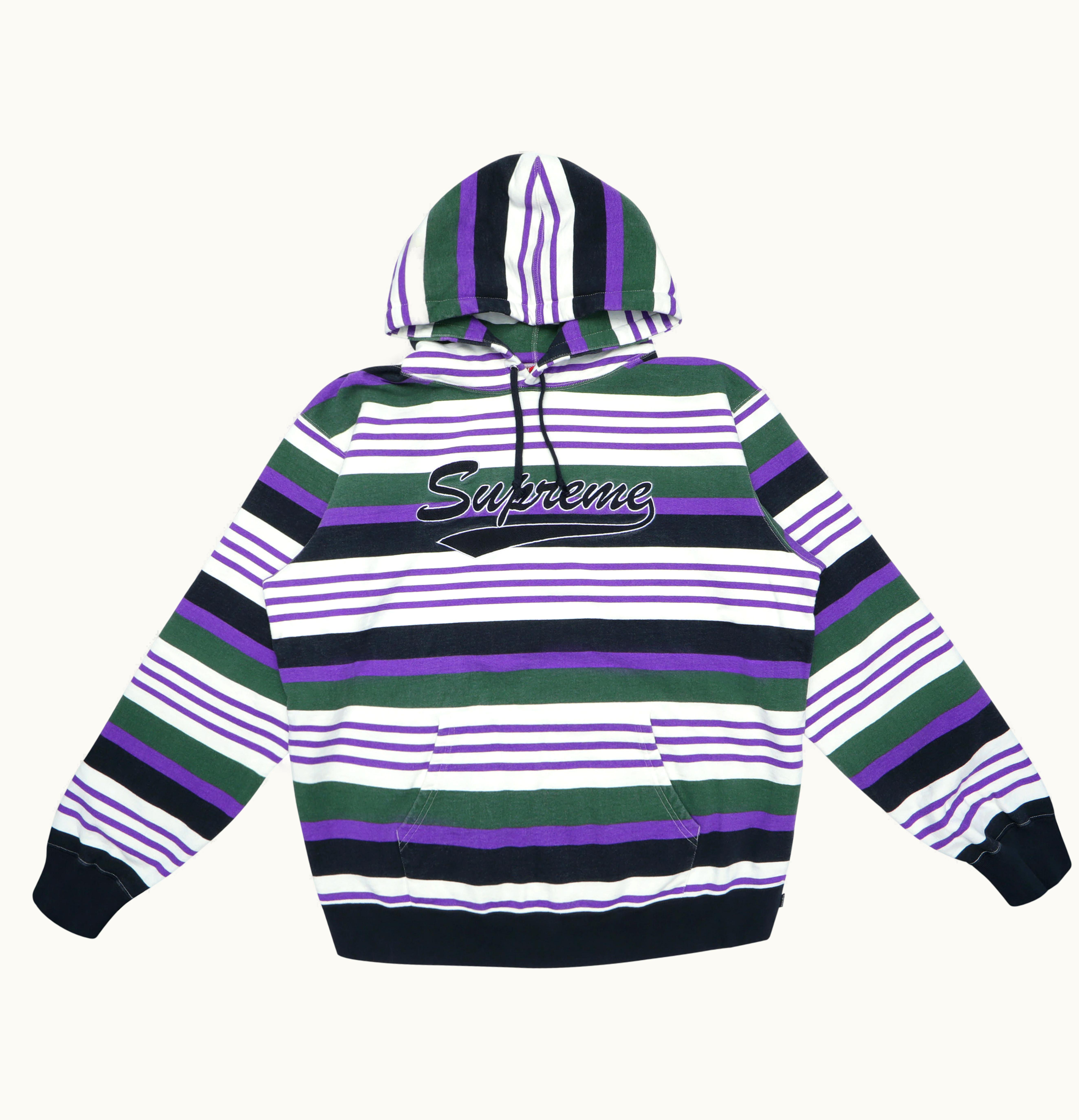Supreme Supreme Striped Hooded Sweatshirt Purple