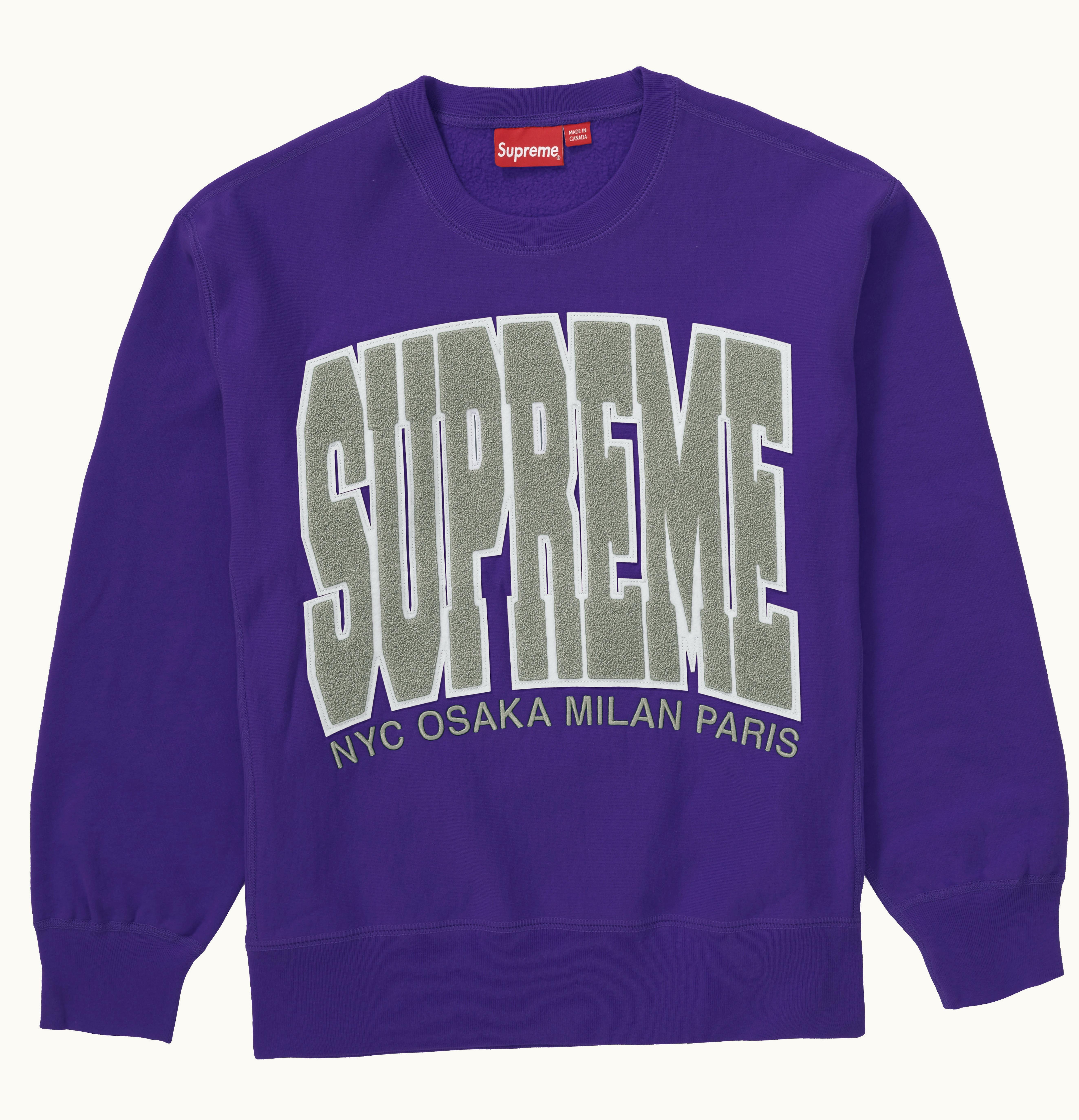 Supreme Supreme Cities Arc Crewneck Purple
