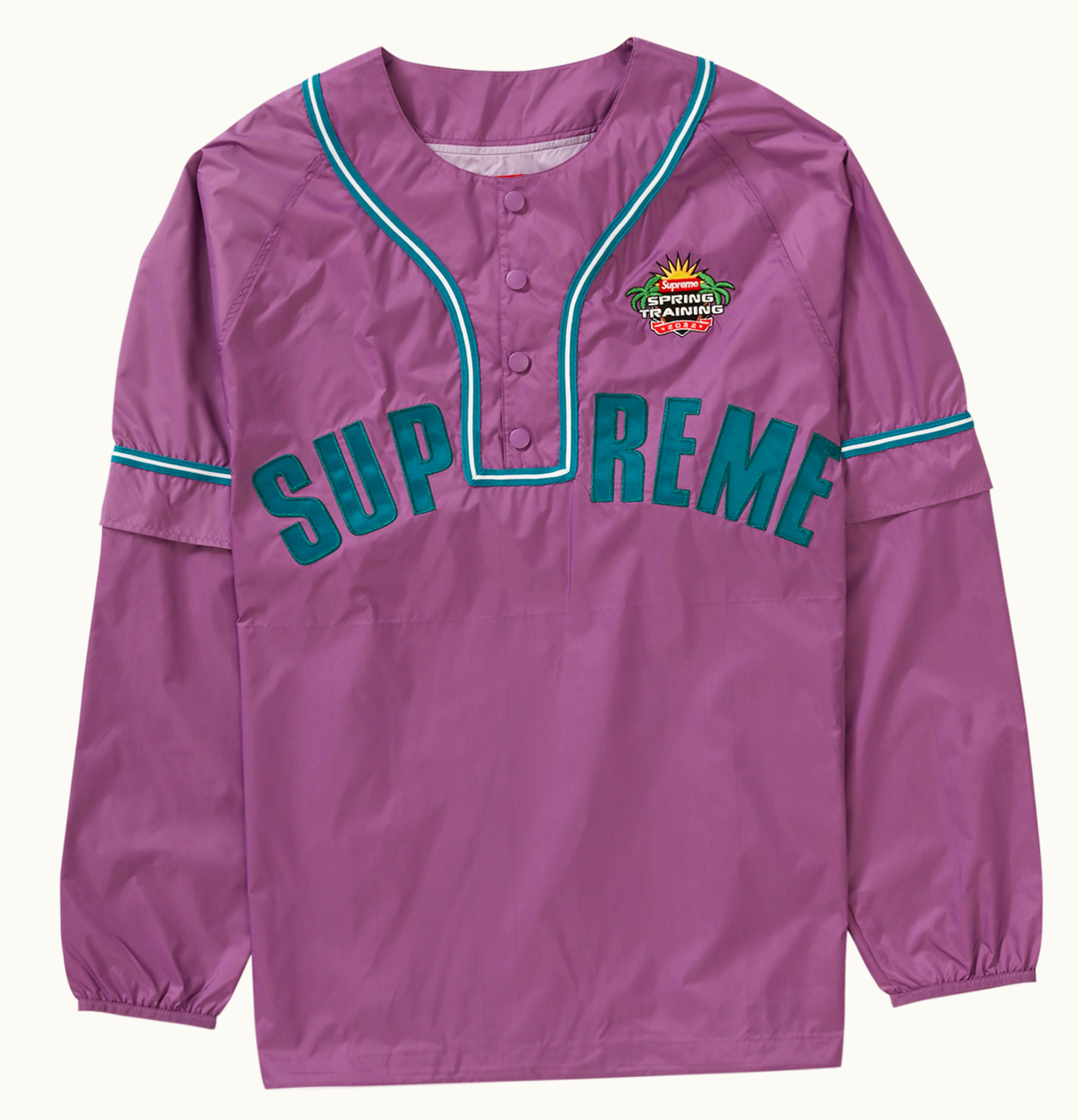 Supreme Supreme Snap Off Sleeve L S Baseball Top Purple