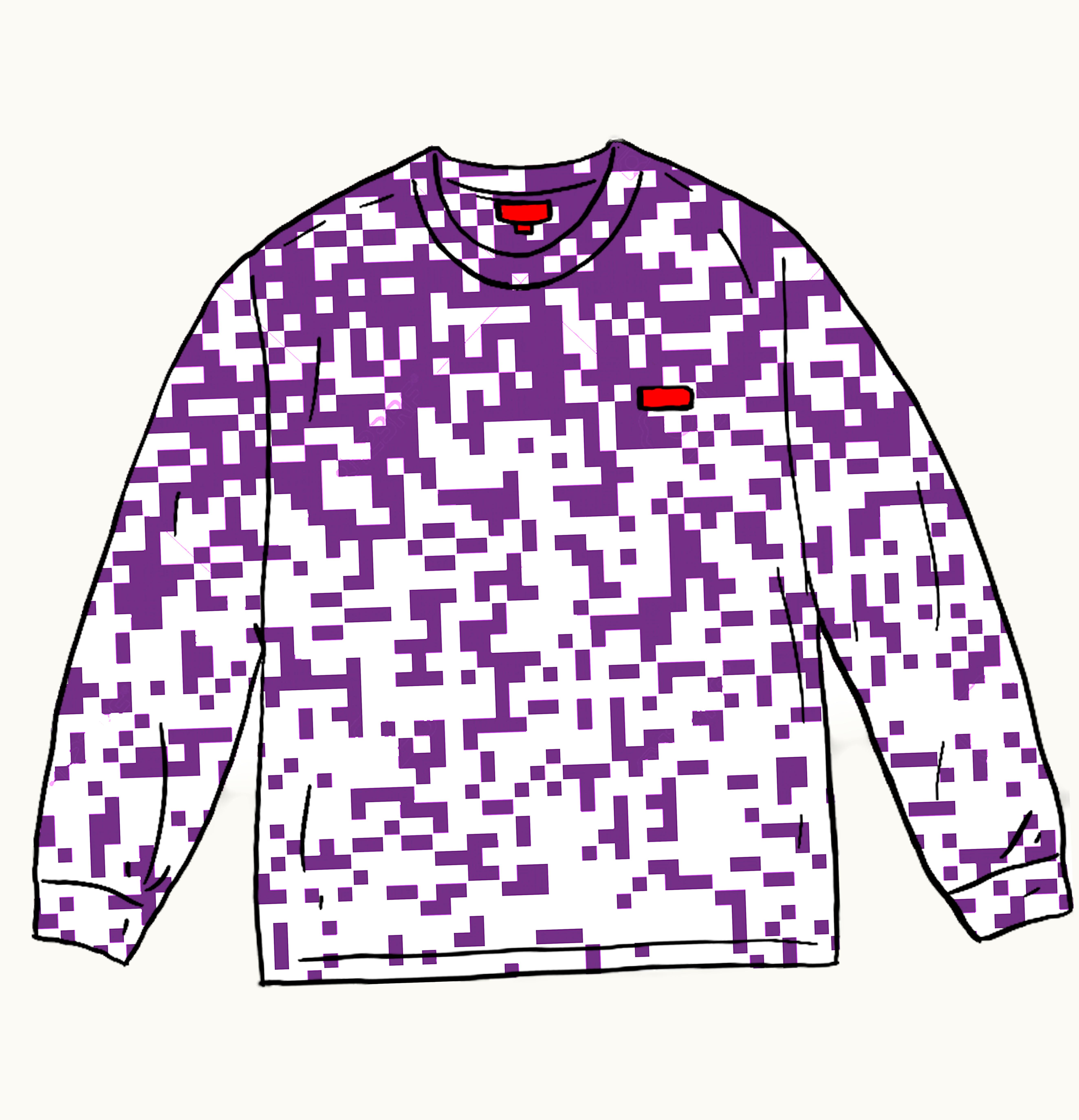 Supreme Supreme Small Box L S Tee Purple Digi Camo