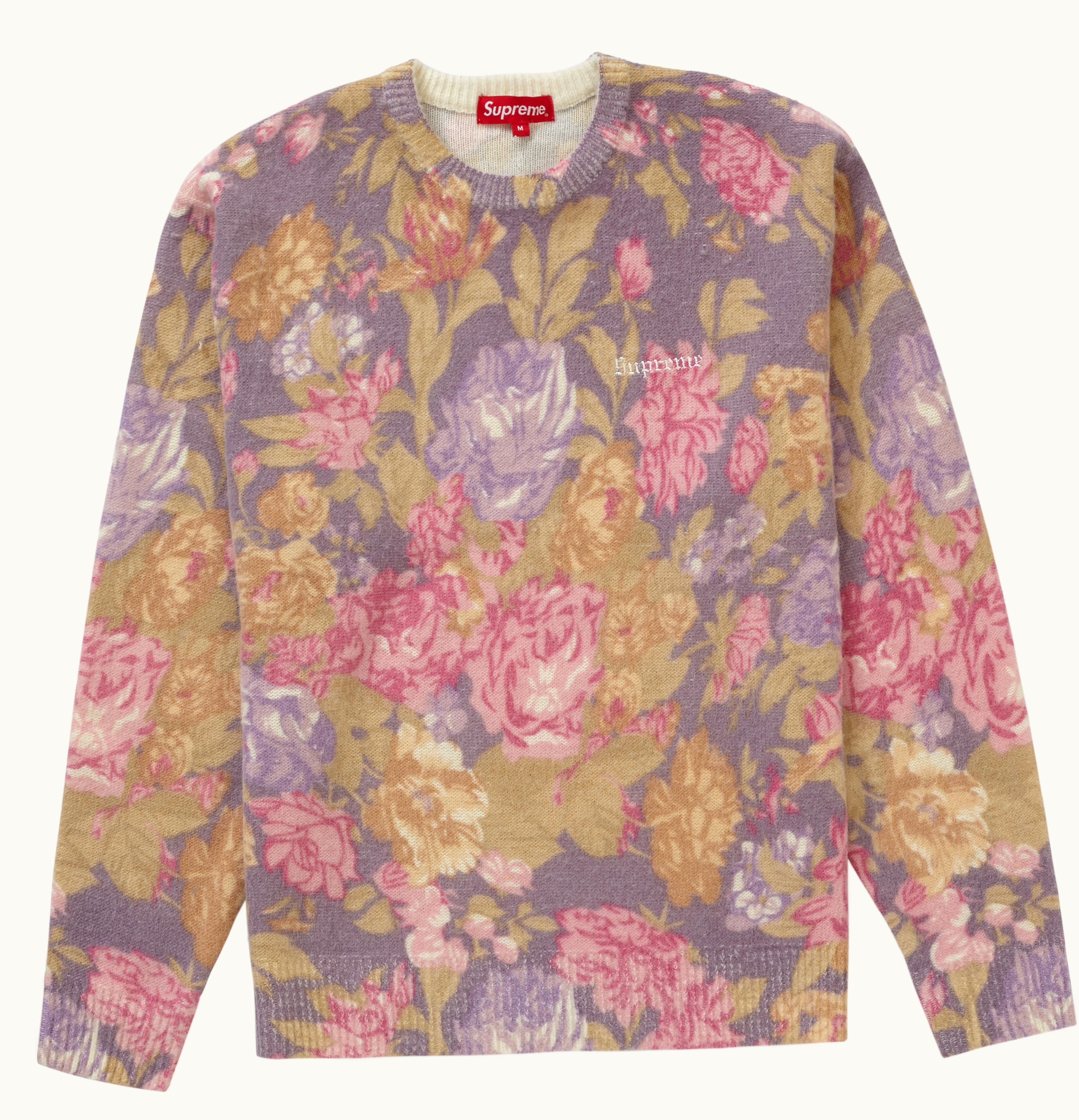 Supreme Supreme Printed Floral Angora Sweater Purple