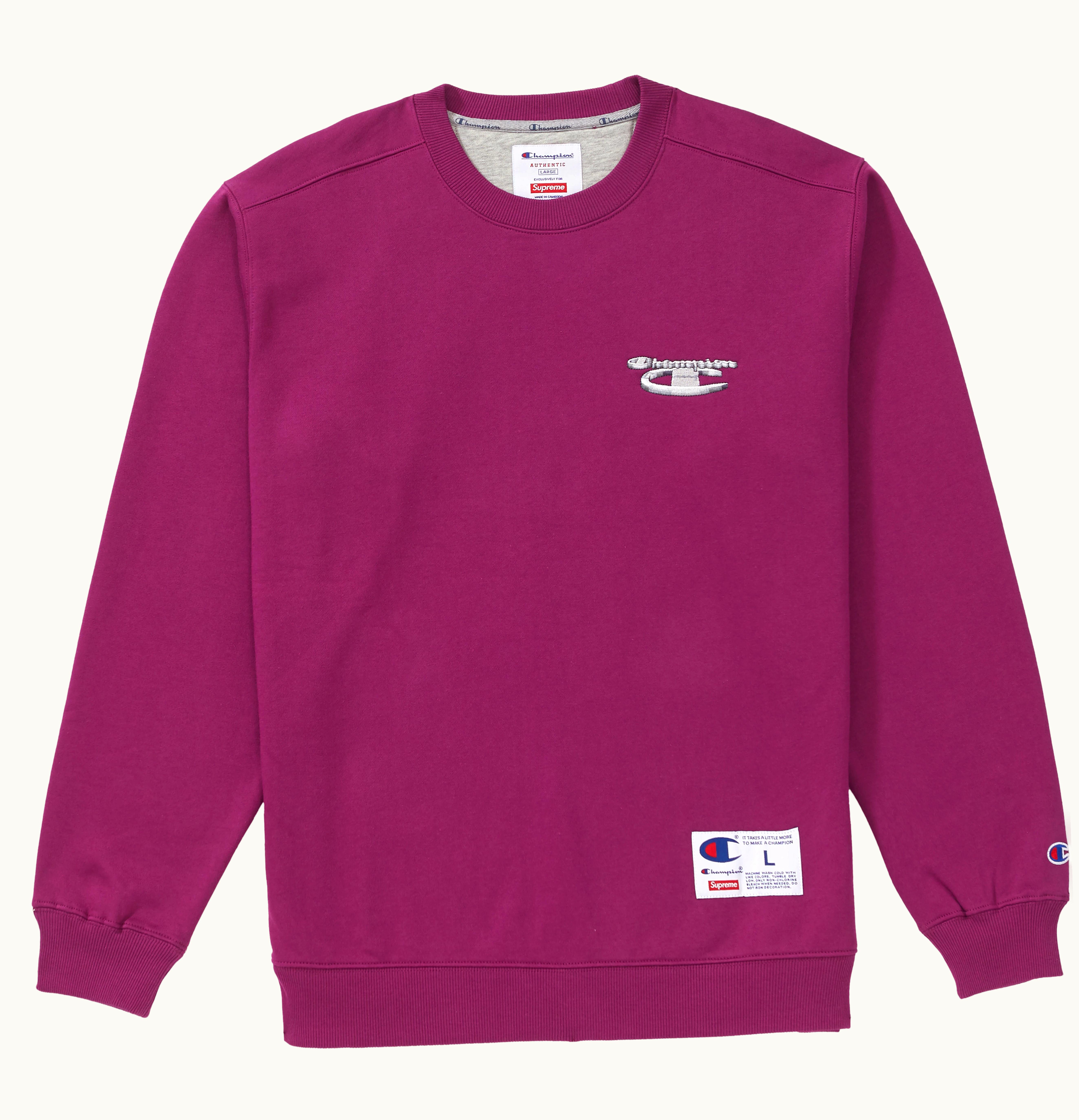 Supreme Supreme Champion 3D Metallic Crewneck Bright Purple