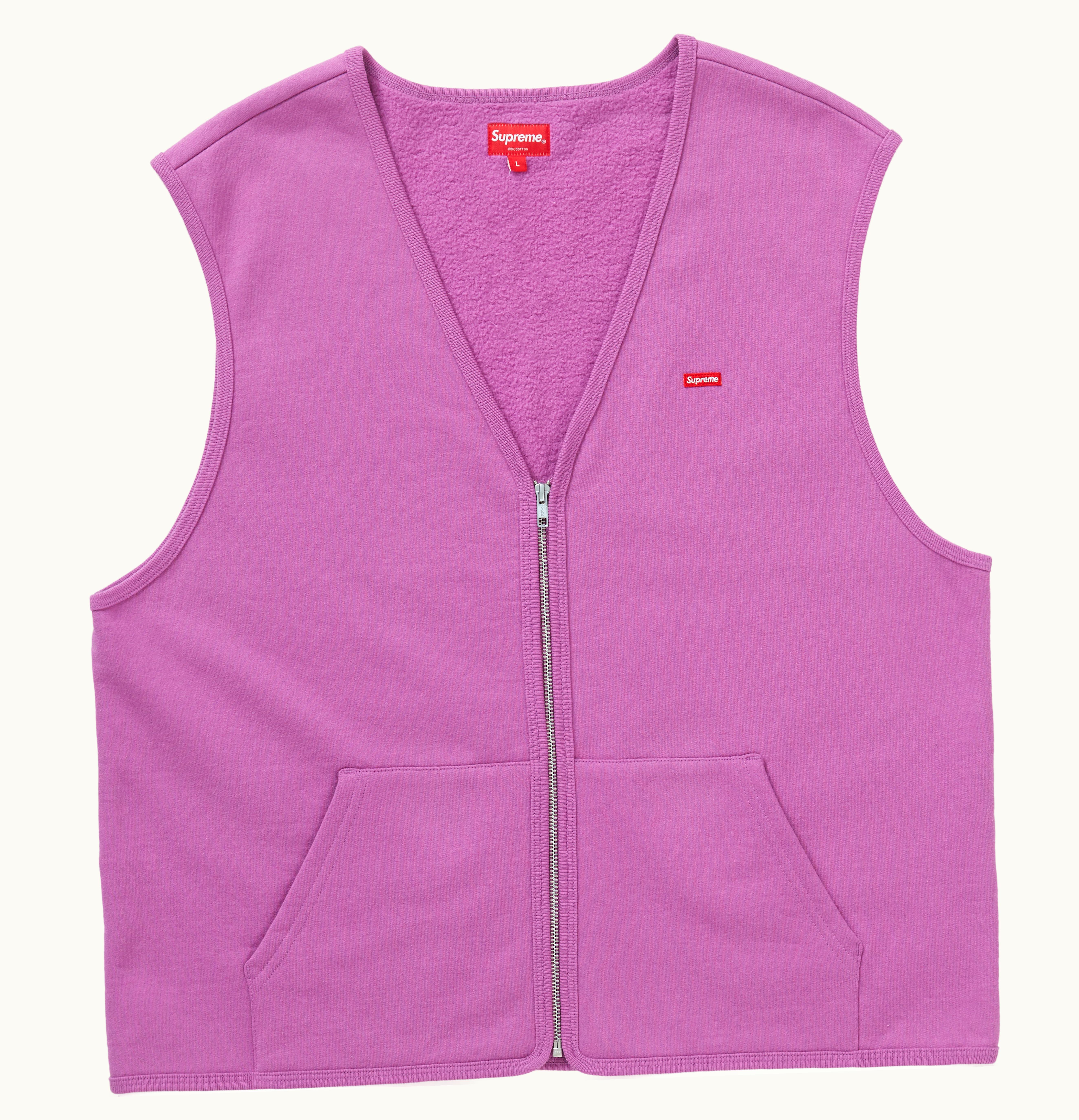 Supreme Supreme Zip Up Sweat Vest Bright Purple