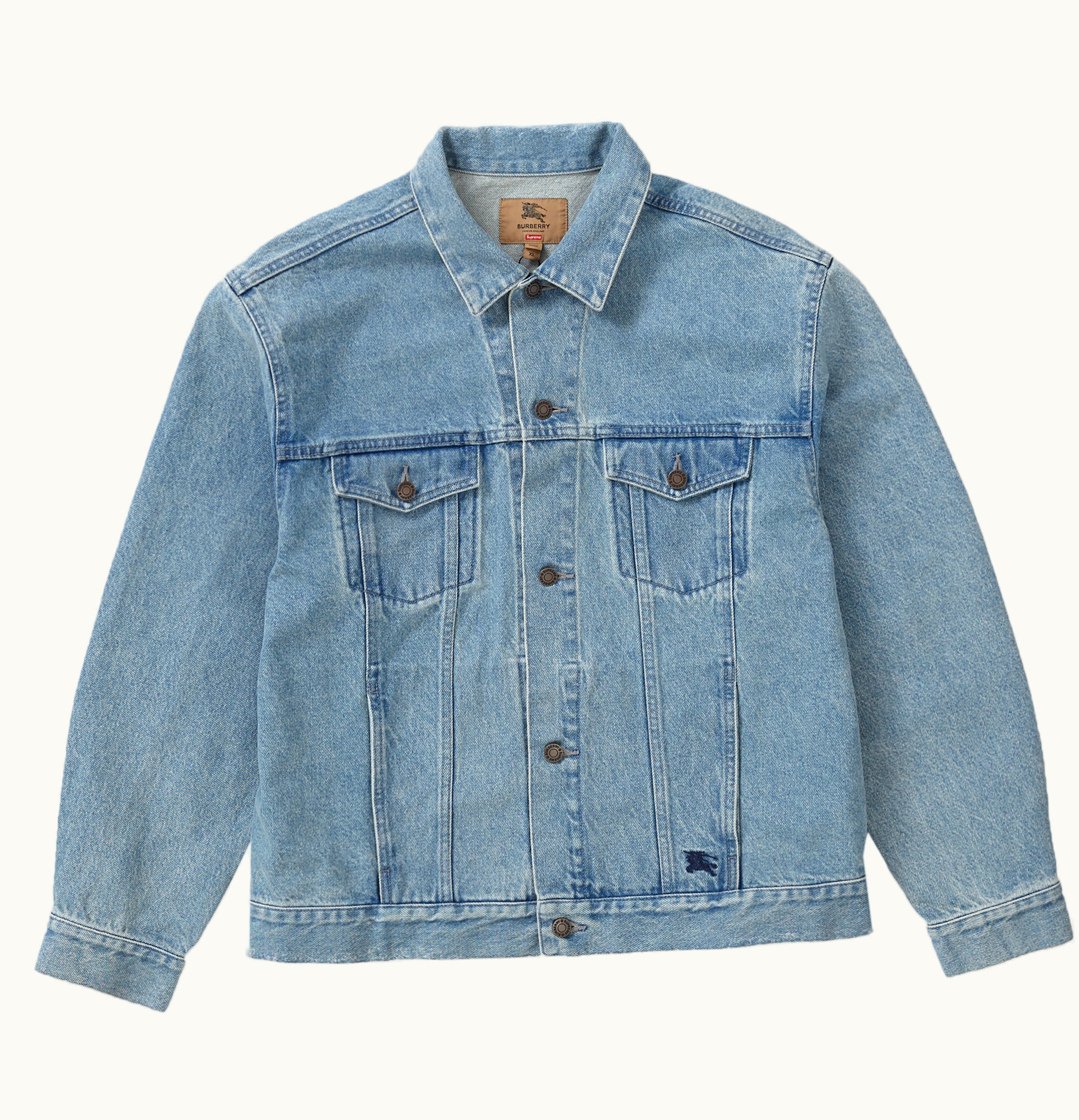 Supreme Supreme Burberry Denim Trucker Jacket Washed Blue