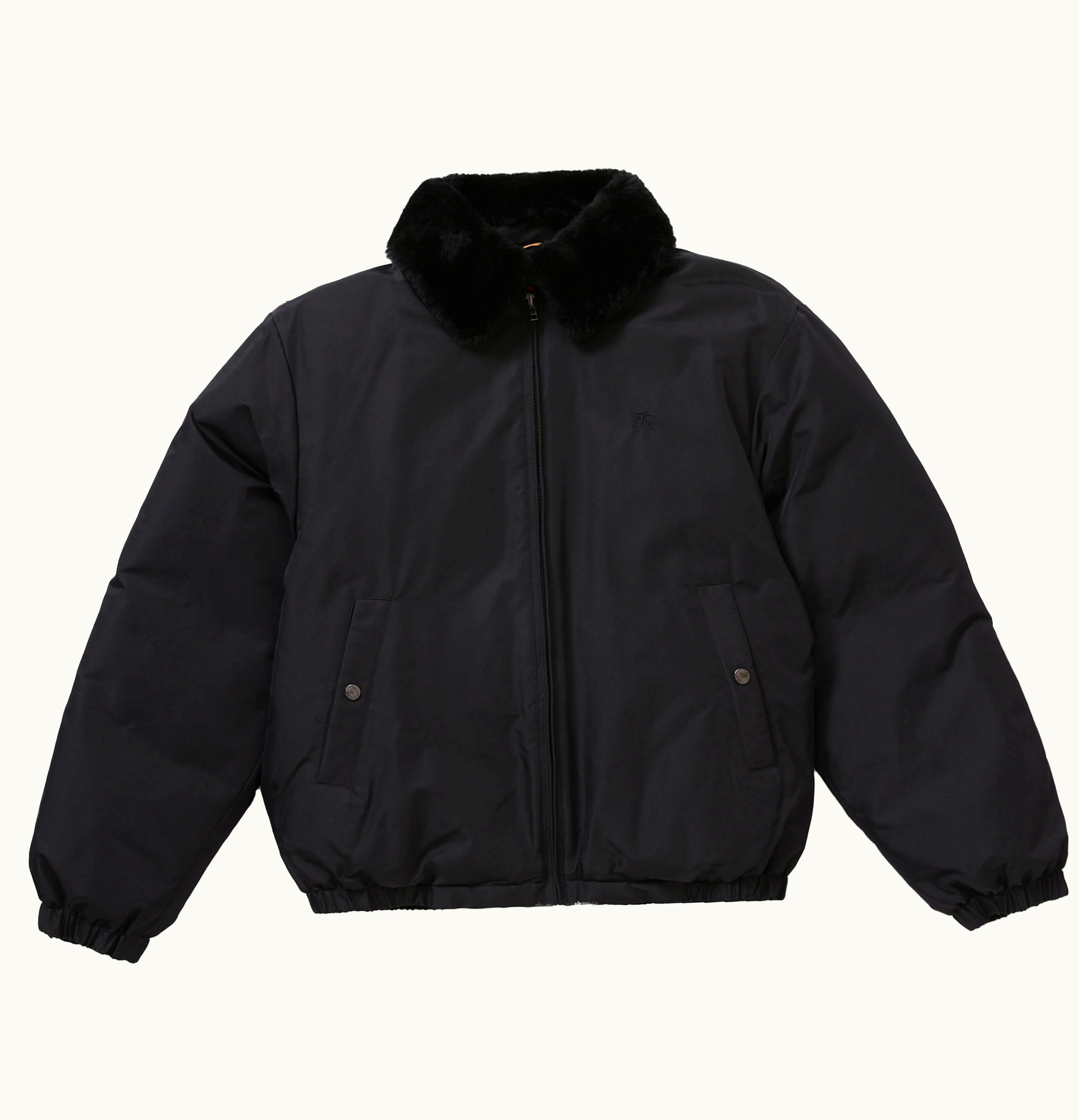 Supreme Supreme Burberry Shearling Collar Down Puffer Jacket Black
