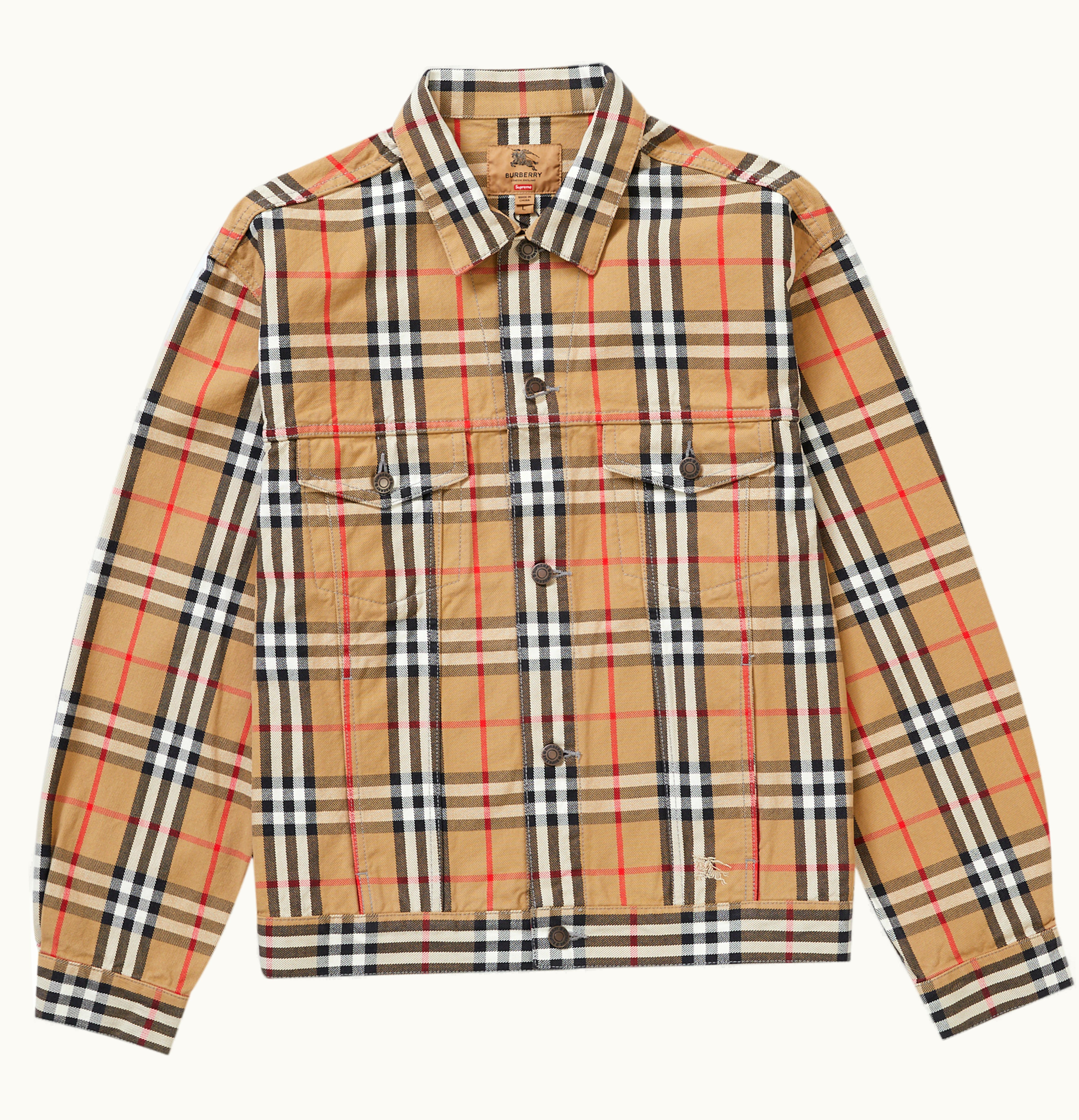 Supreme Supreme Burberry Denim Trucker Jacket Beige
