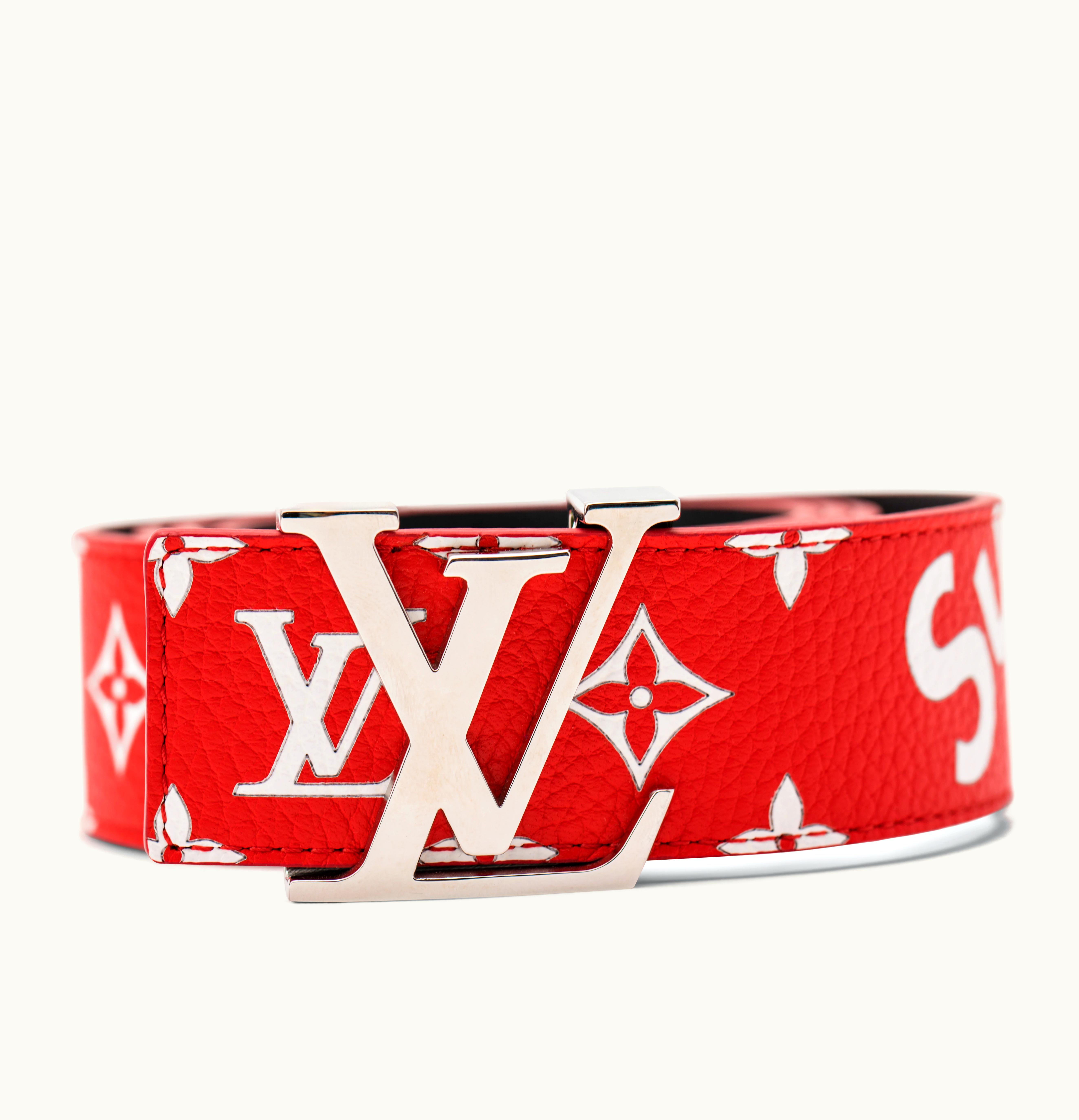Supreme Louis Vuitton x Supreme Initiales Belt 40 MM Monogram Red White