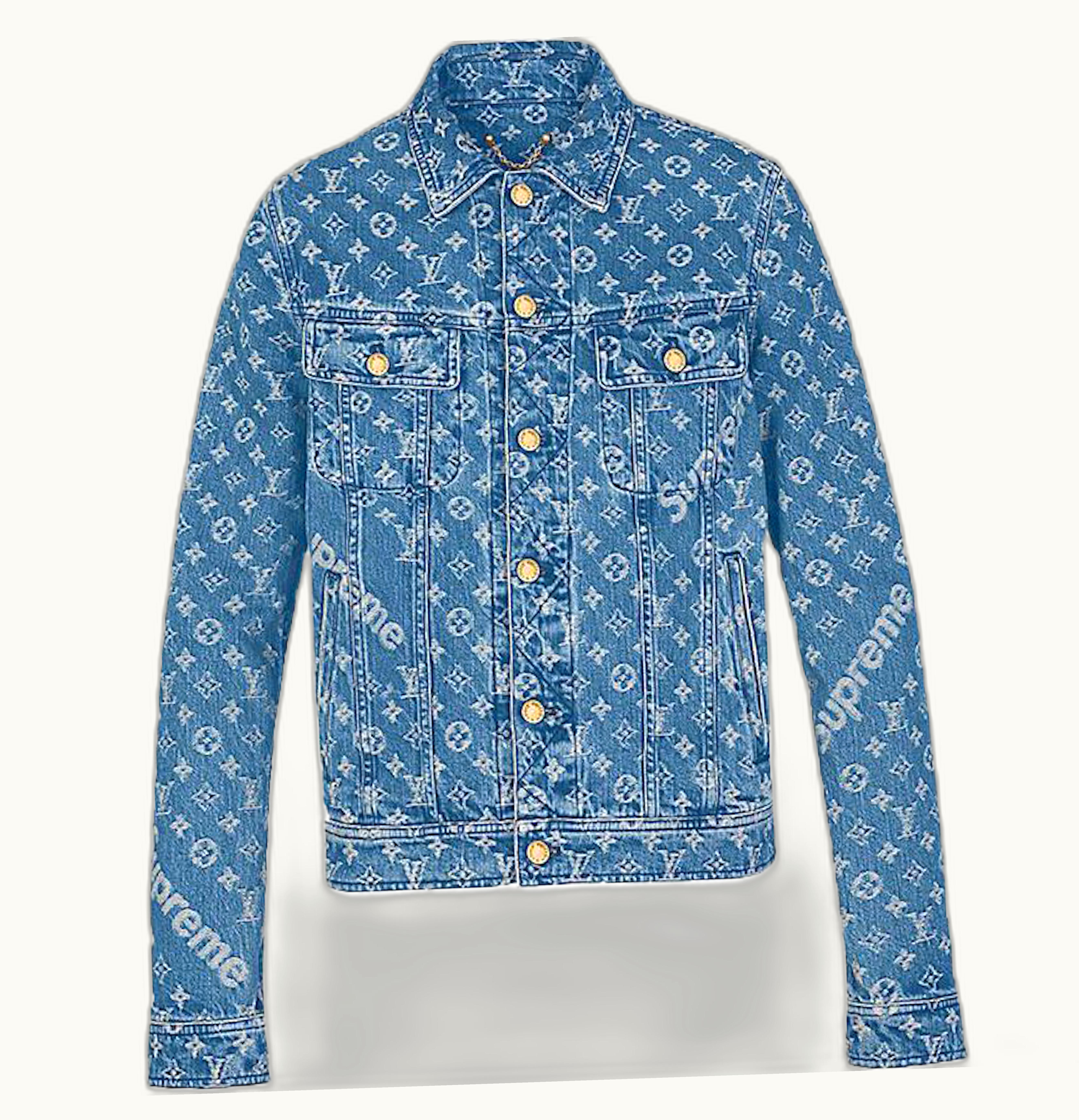 Supreme Supreme x Louis Vuitton Jacquard Denim Trucker Jacket Blue