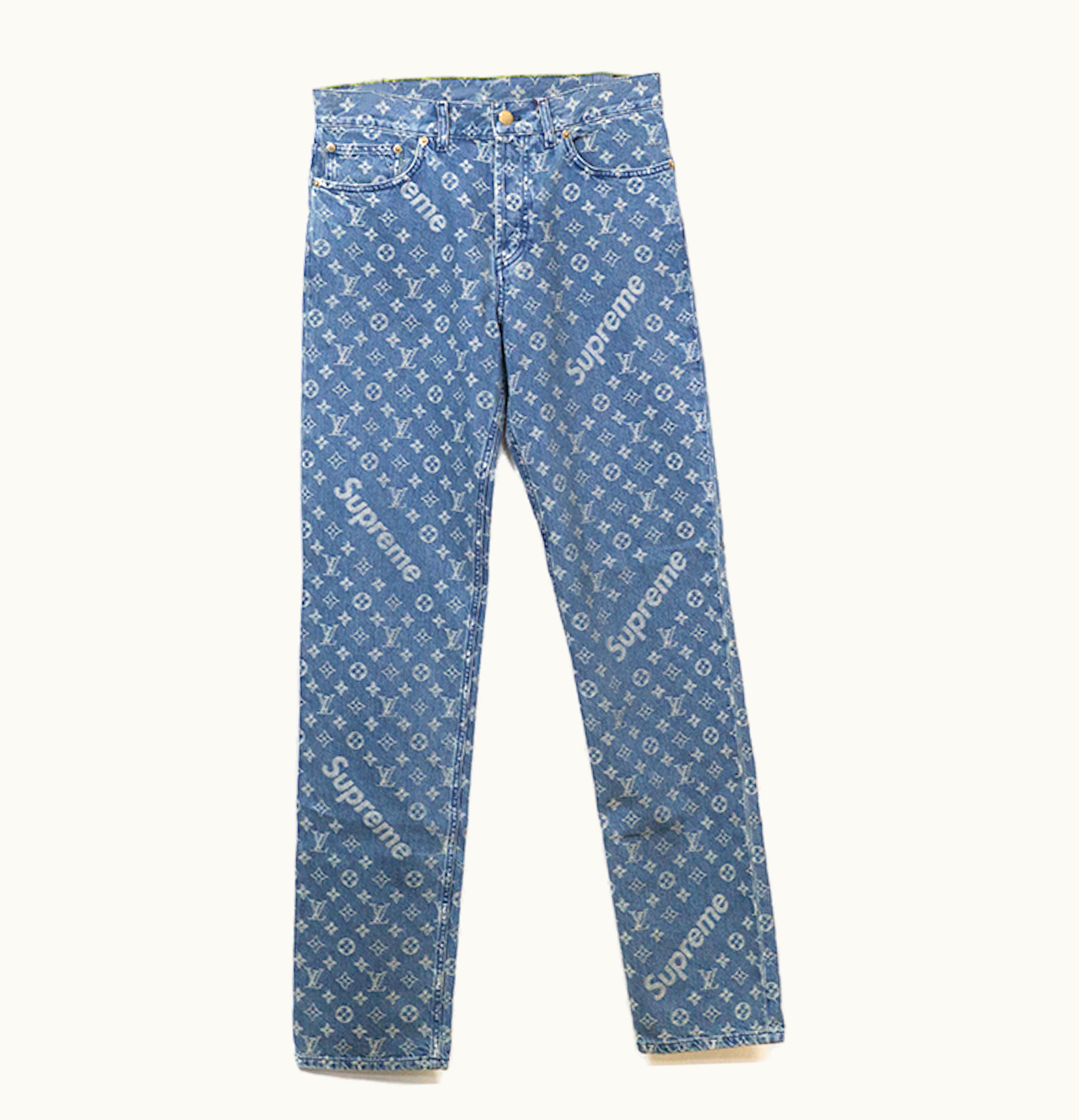 Supreme Supreme x Louis Vuitton Jacquard Denim 5 Pocket Jean Blue