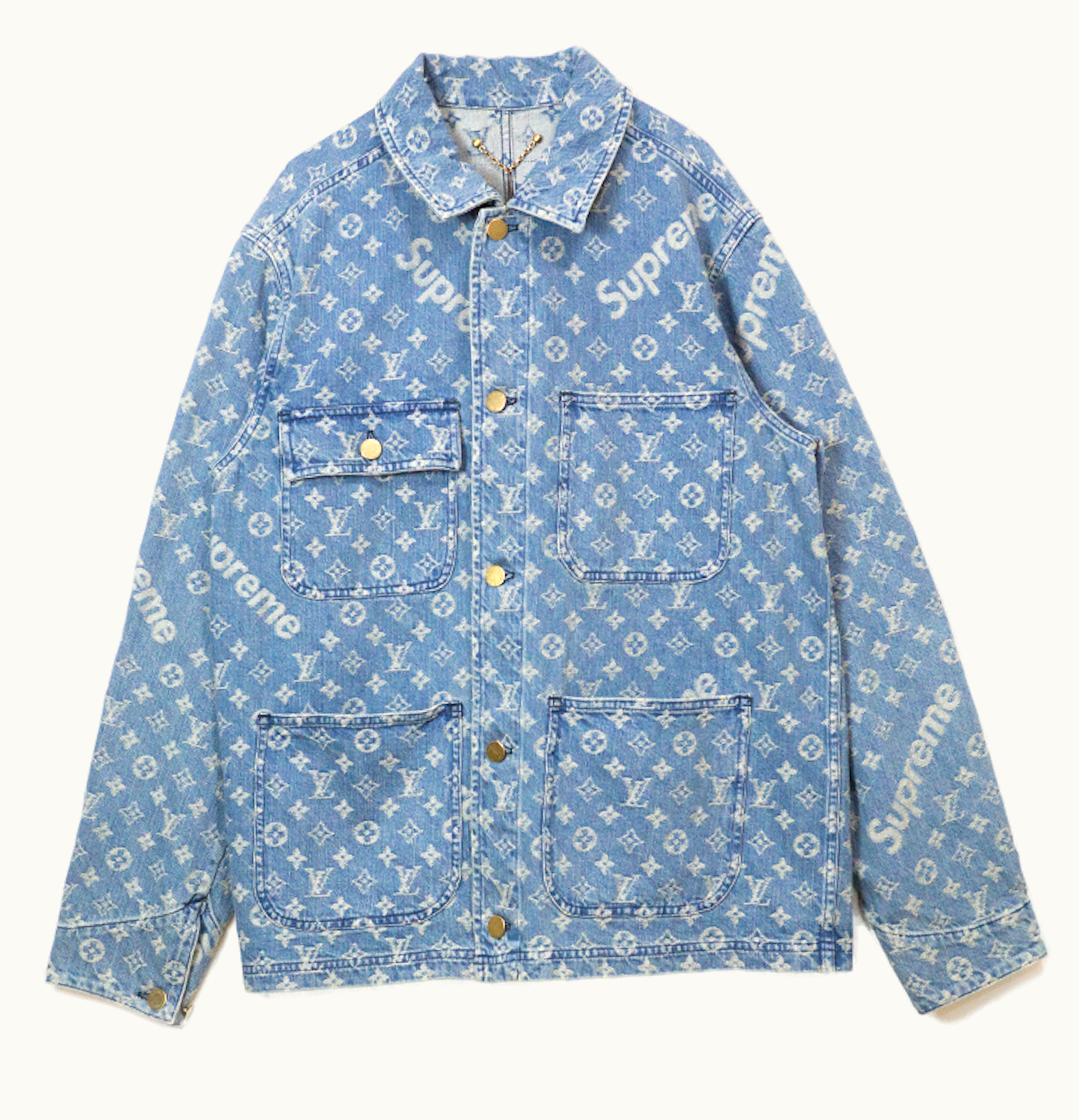 Supreme Supreme x Louis Vuitton Jacquard Denim Chore Coat Blue