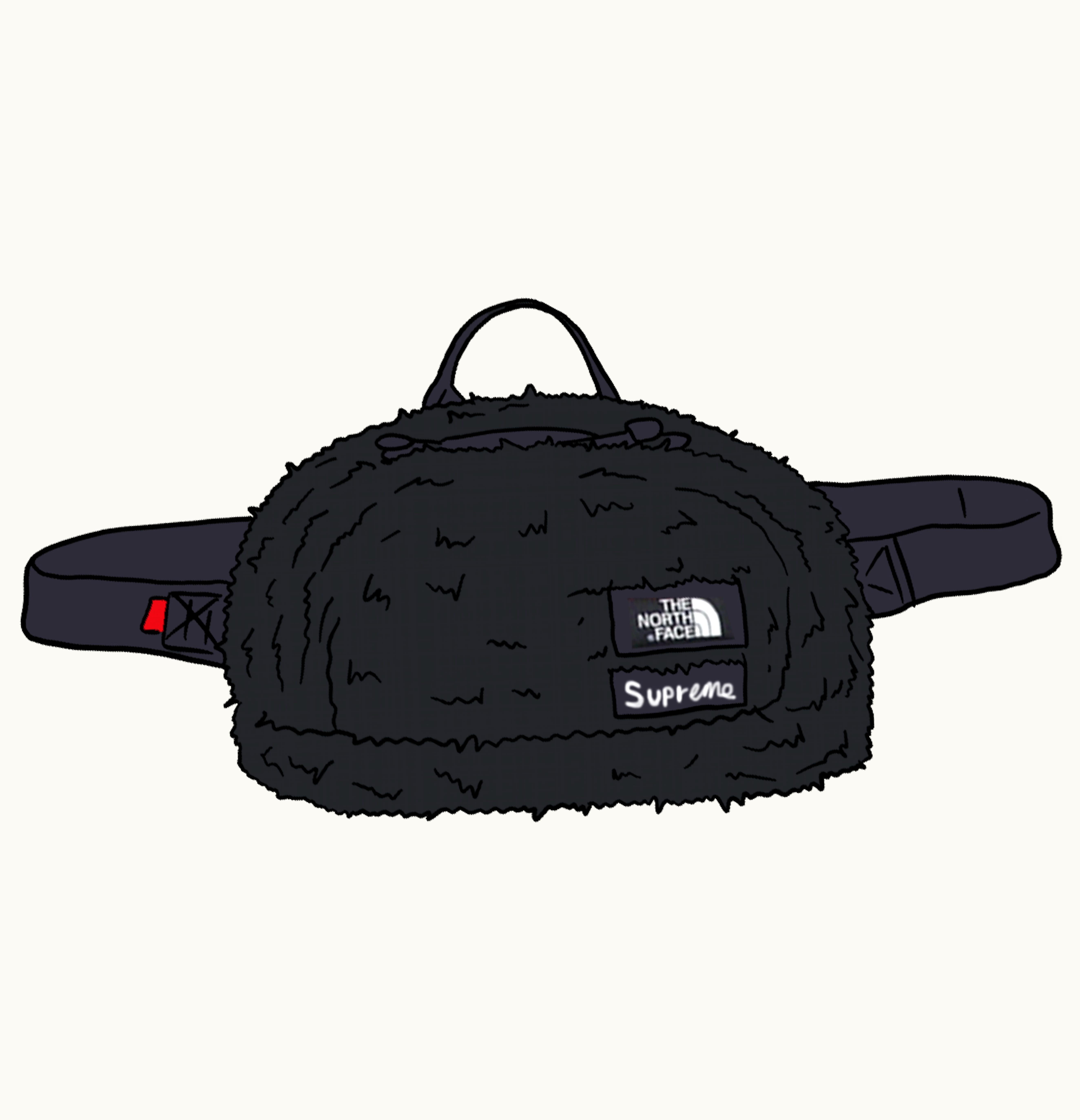 Supreme Supreme The North Face Faux Fur Waist Bag Black