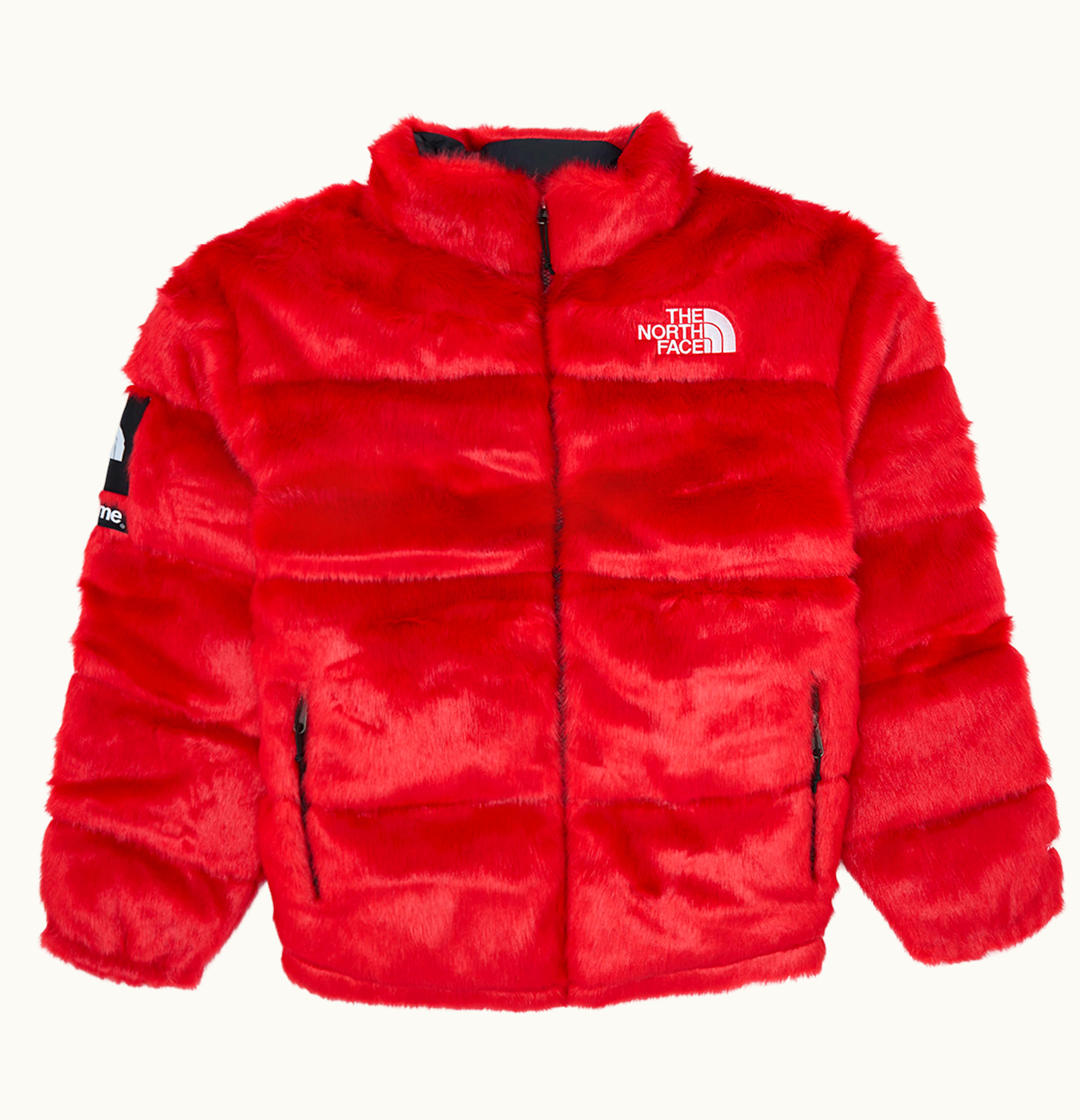 Supreme Supreme The North Face Faux Fur Nuptse Jacket Red