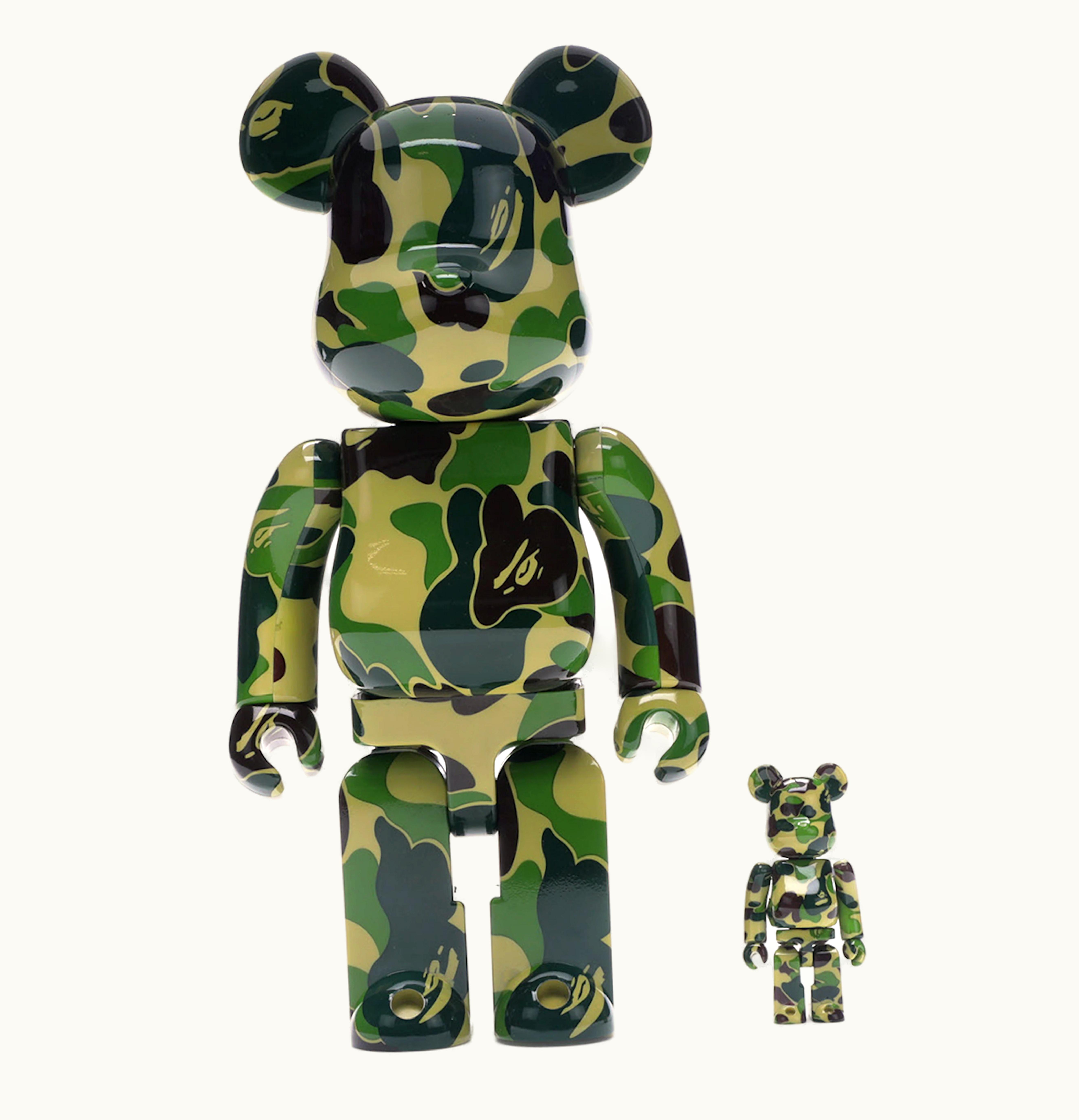 Bearbrick Bearbrick A Bathing Ape ABC Camo 100 400 Set Green