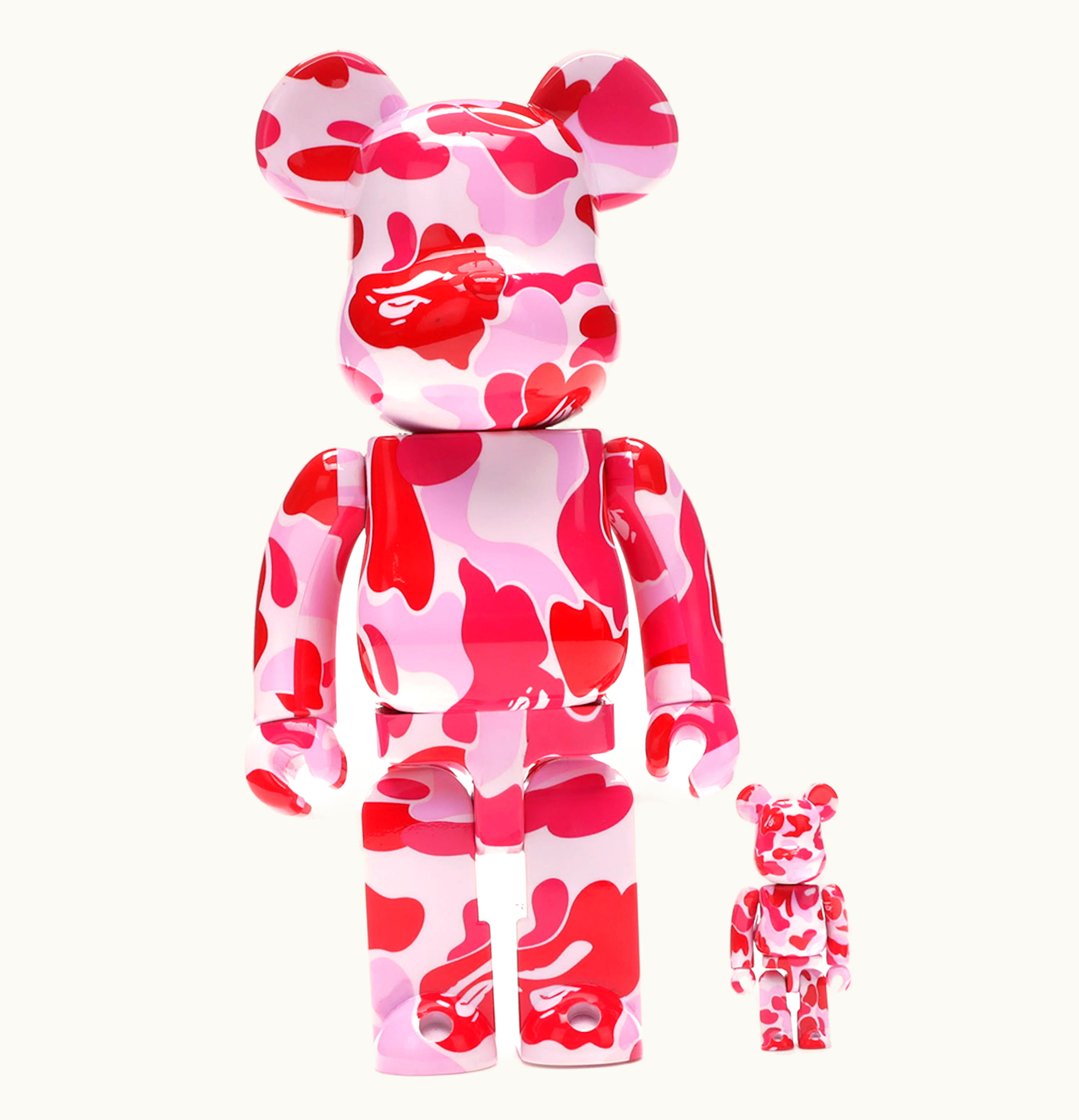 Bearbrick Bearbrick A Bathing Ape ABC Camo 100 400 Set Pink