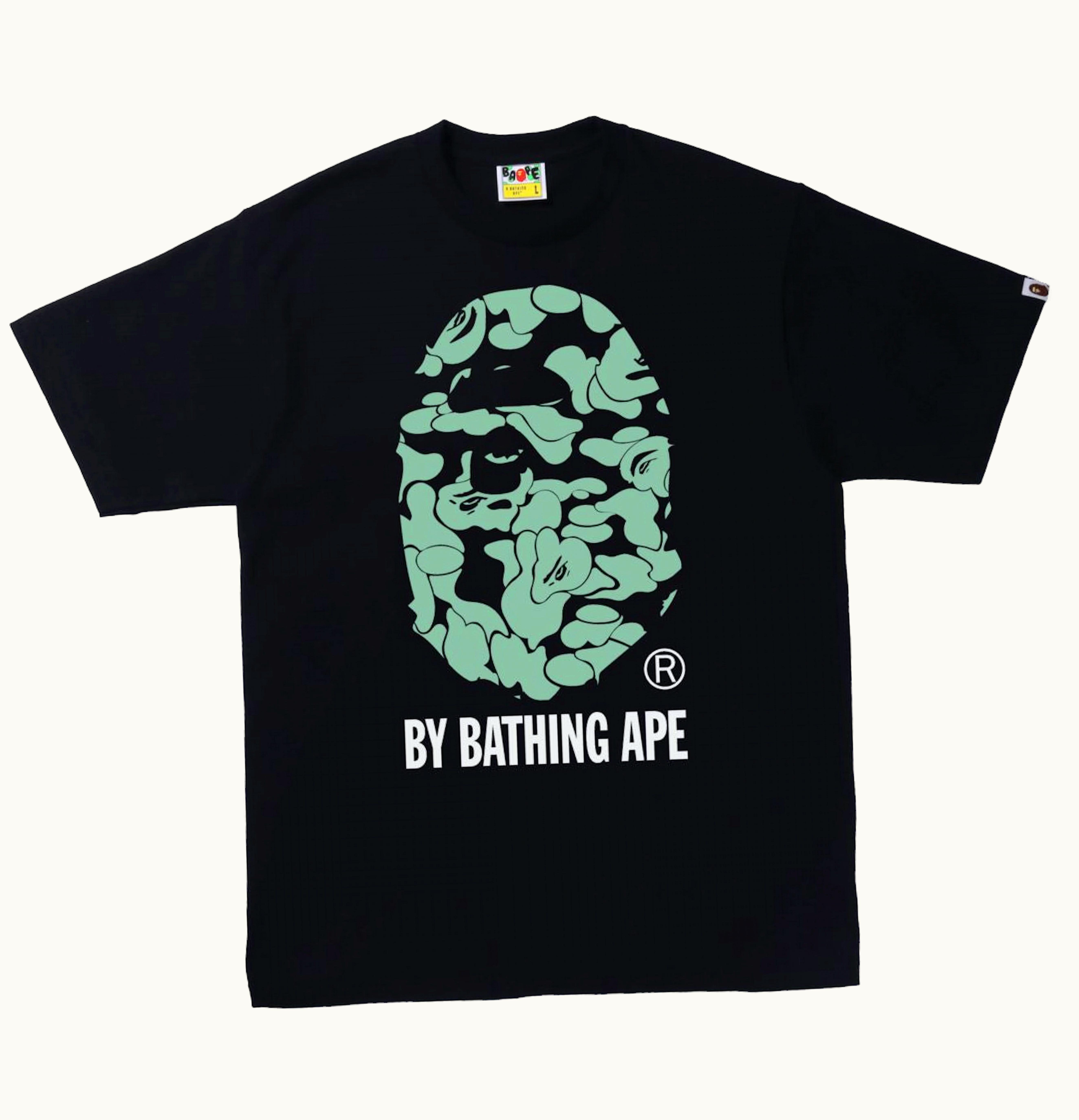BAPE BAPE Text Code Camo By Bathing Ape Tee Black