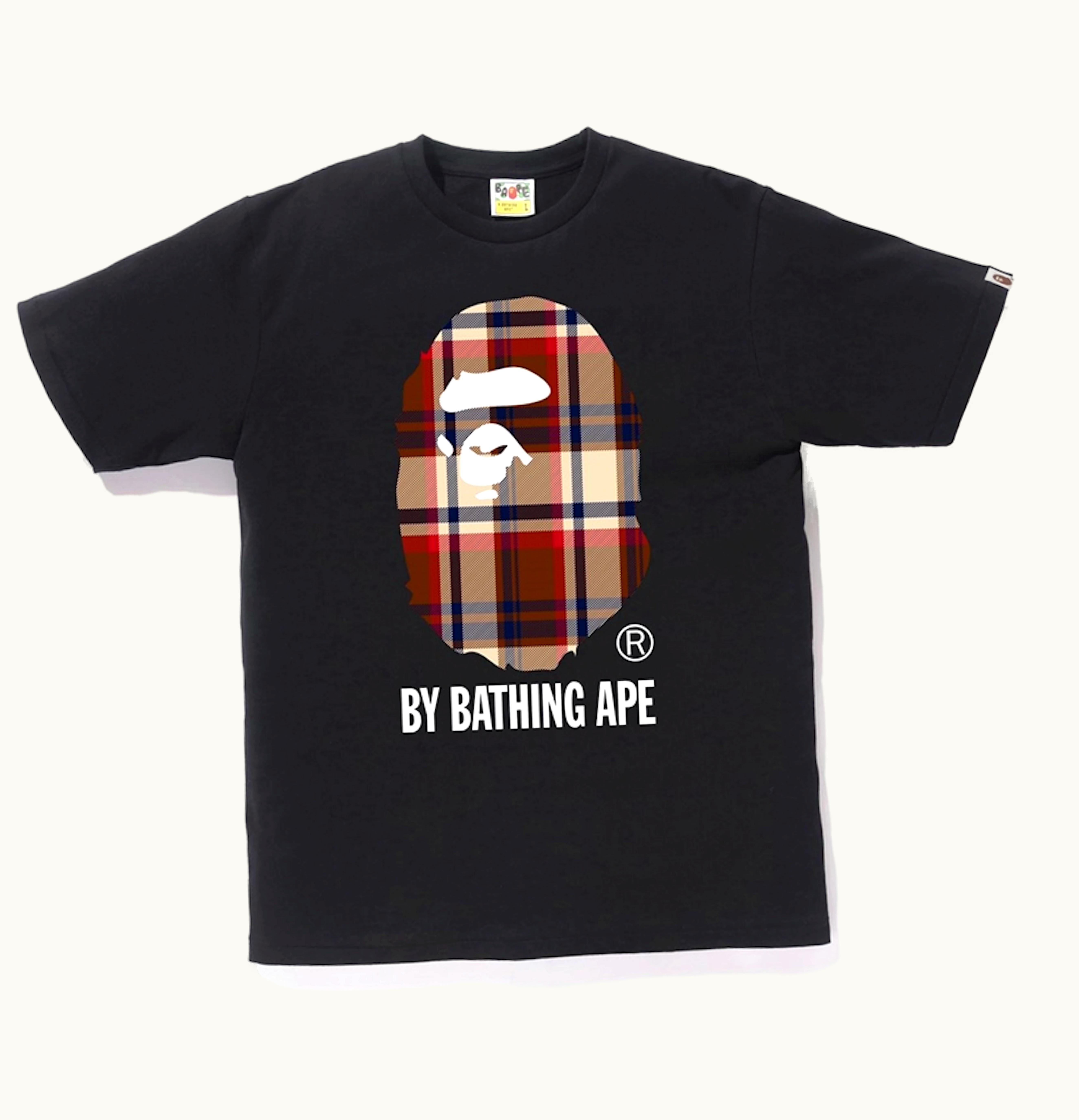 BAPE BAPE Check By Bathing Ape Tee Black Red