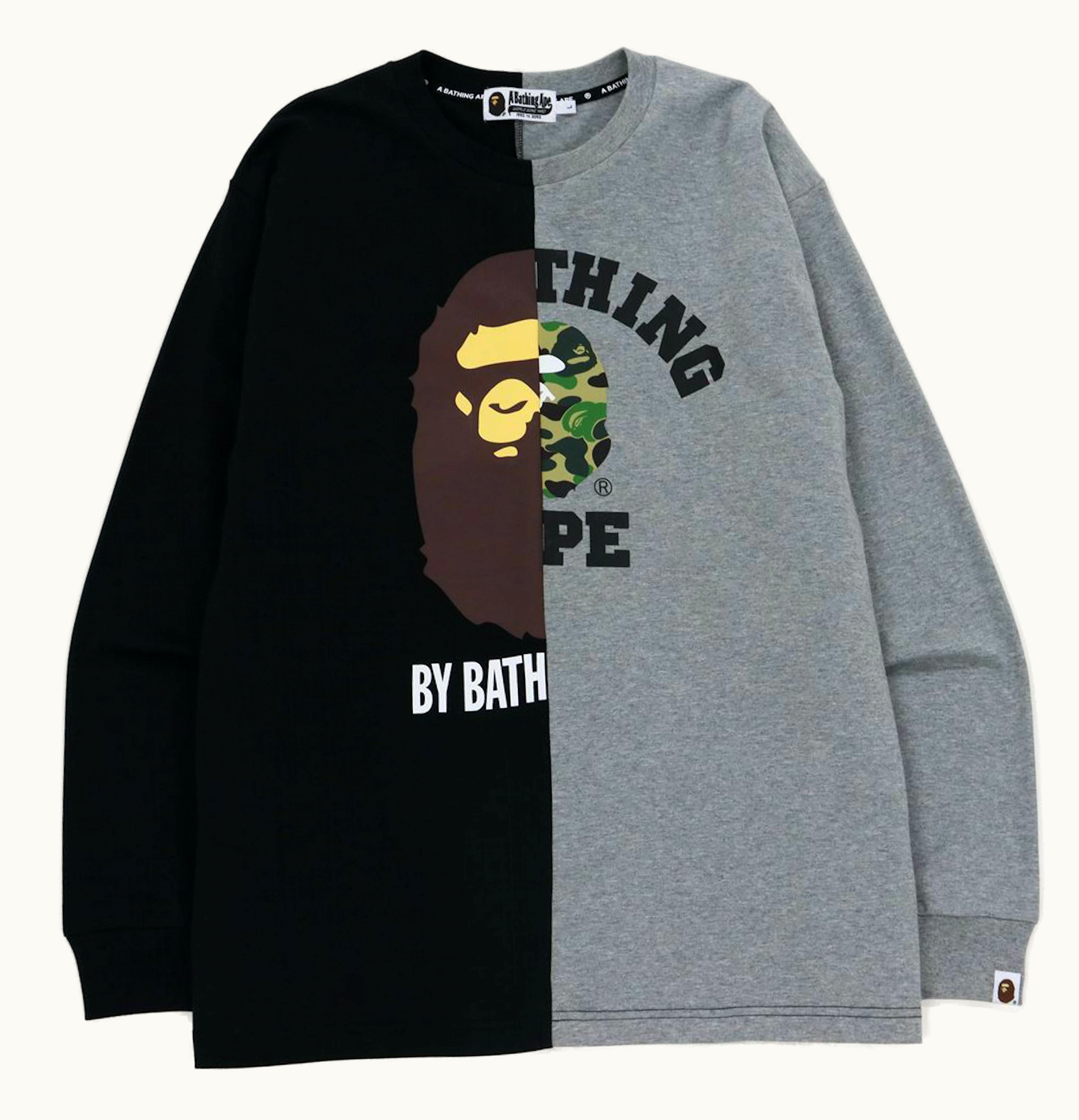 BAPE BAPE College By Bathing Relaxed Fit Ape L S Tee Black