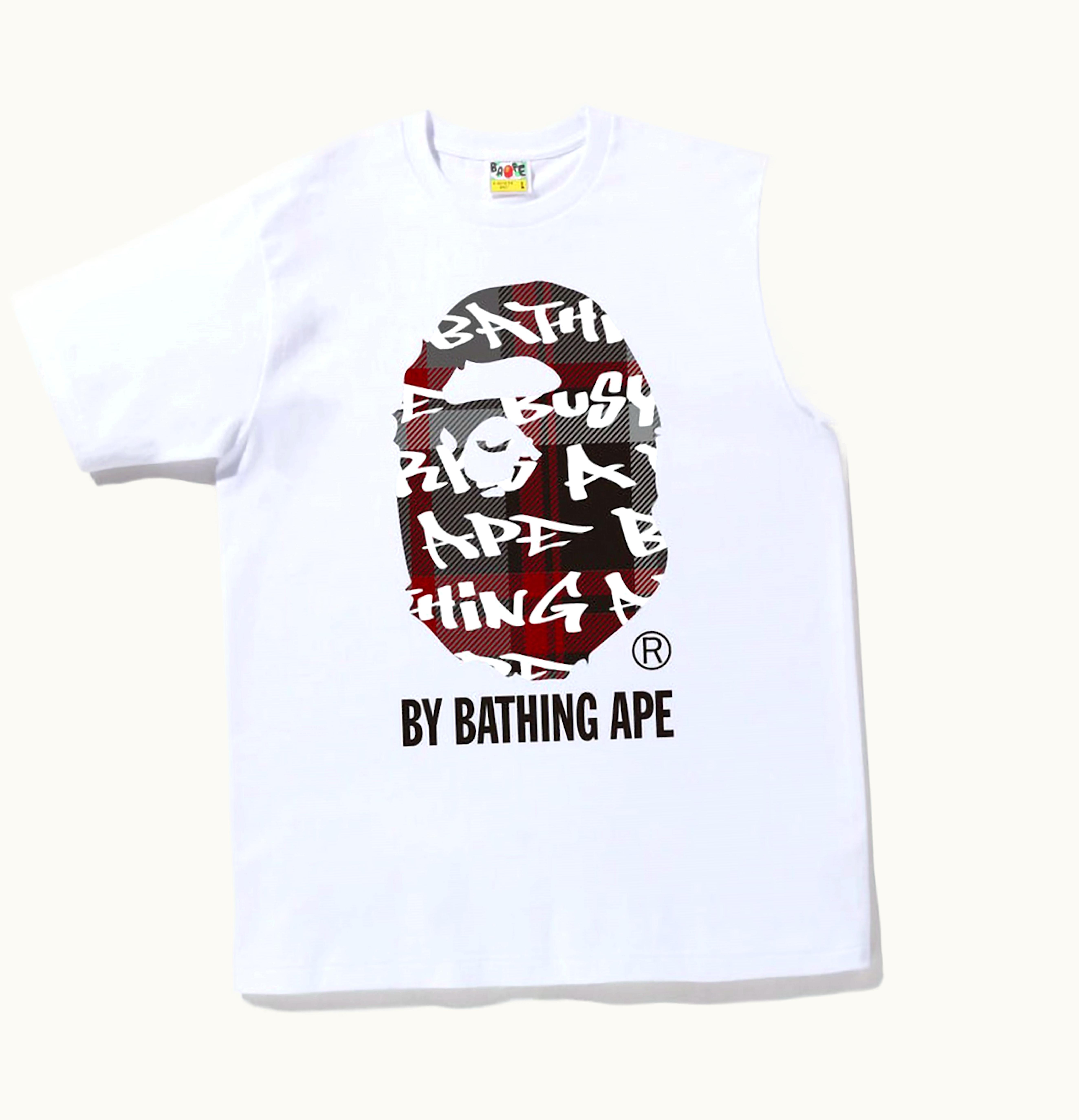 BAPE BAPE Graffiti Check By Bathing Ape Tee White Black