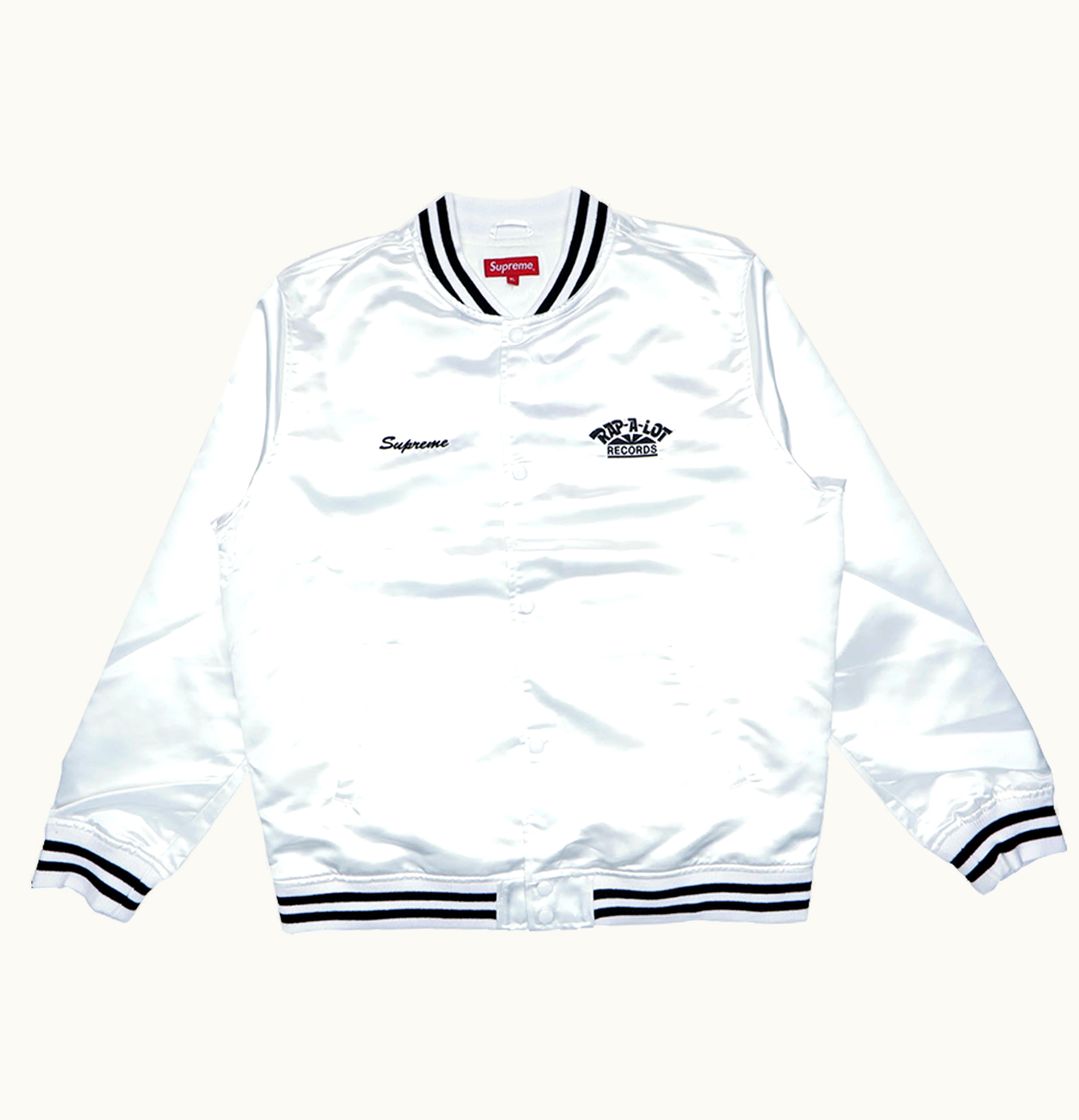 Supreme Supreme Rap A Lot Records Satin Club Jacket White