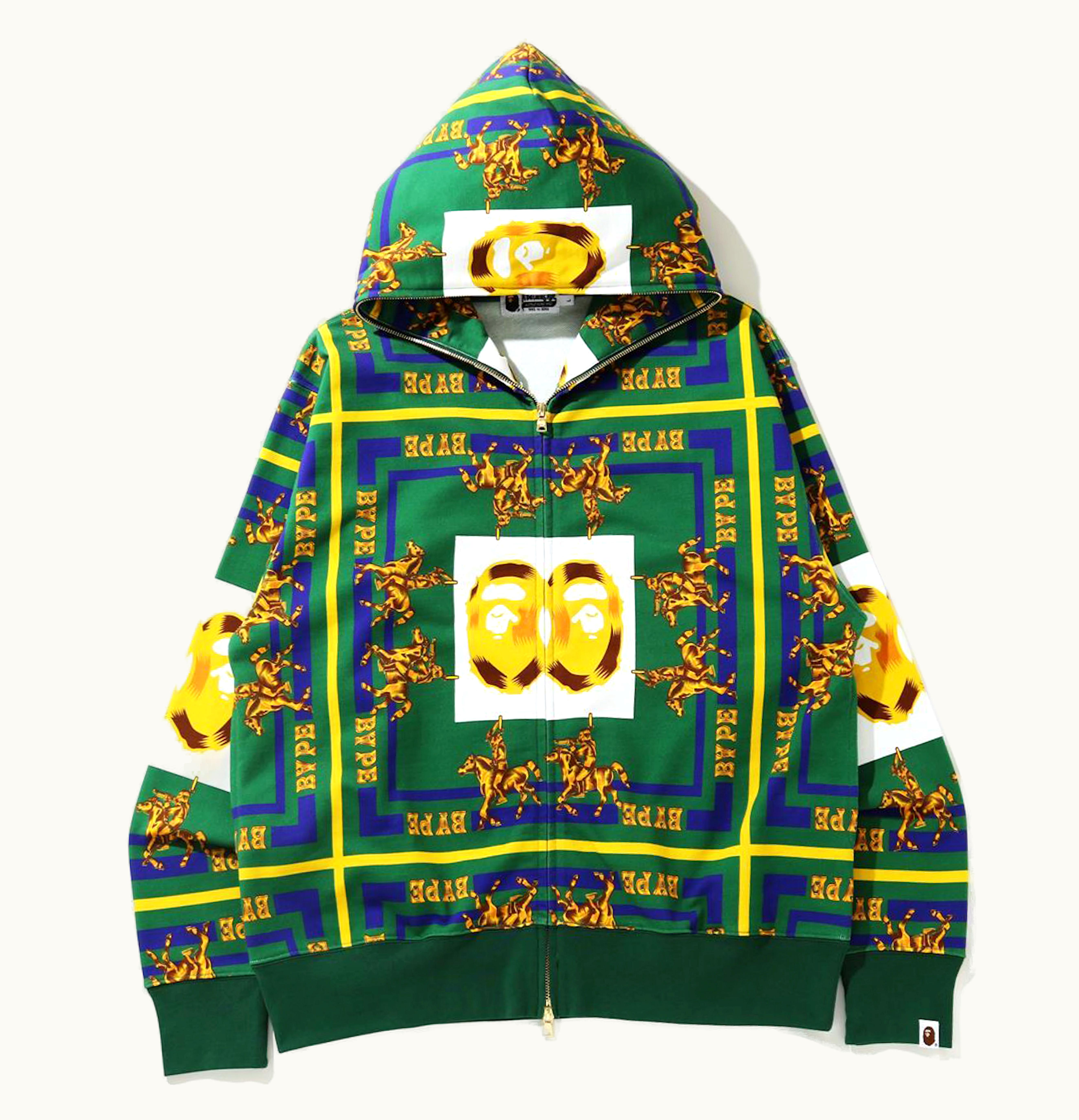 BAPE BAPE Double Ape Head Relaxed Full Zip Hoodie Green