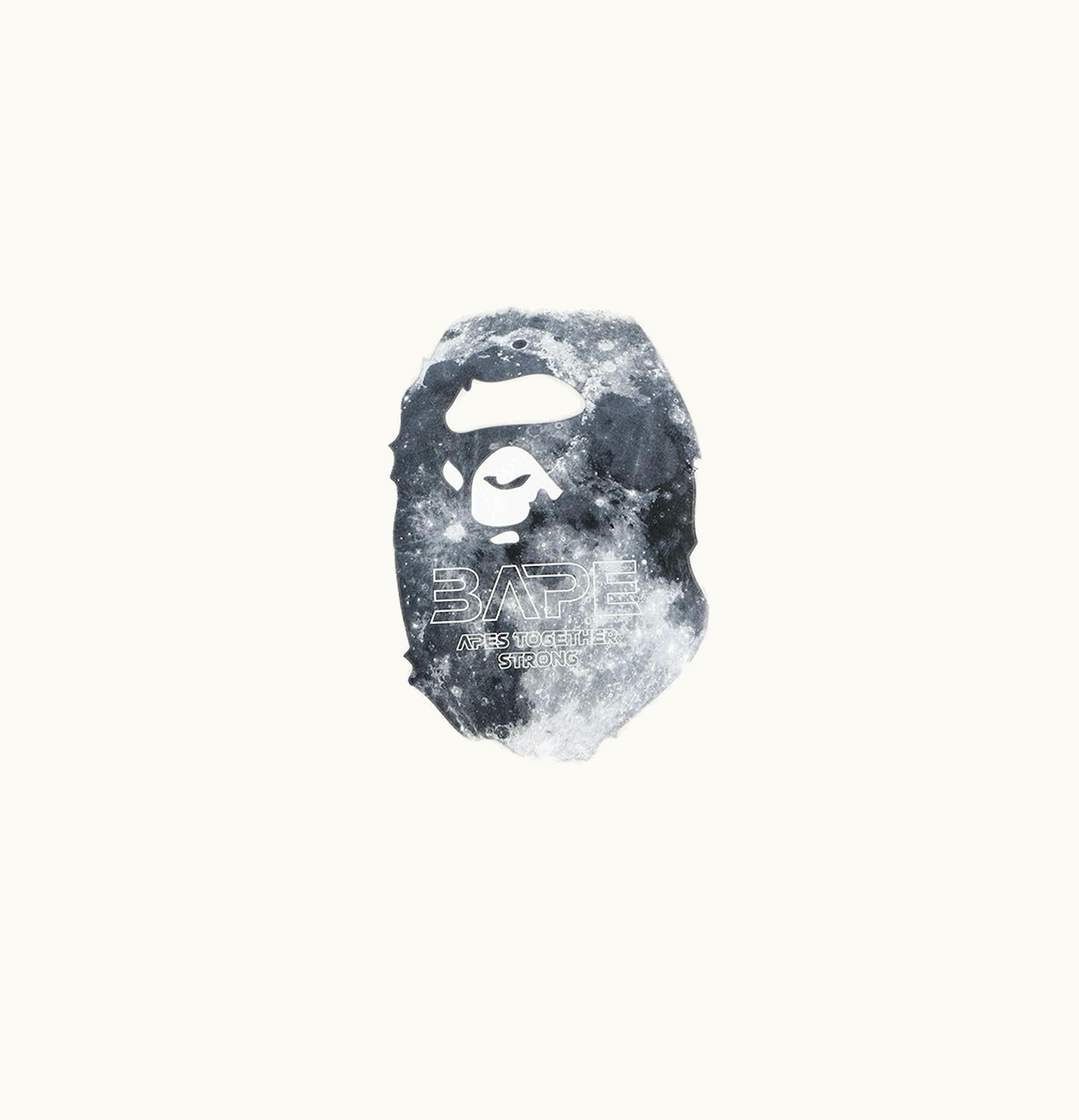 BAPE BAPE Ape Head Moon Crewneck White