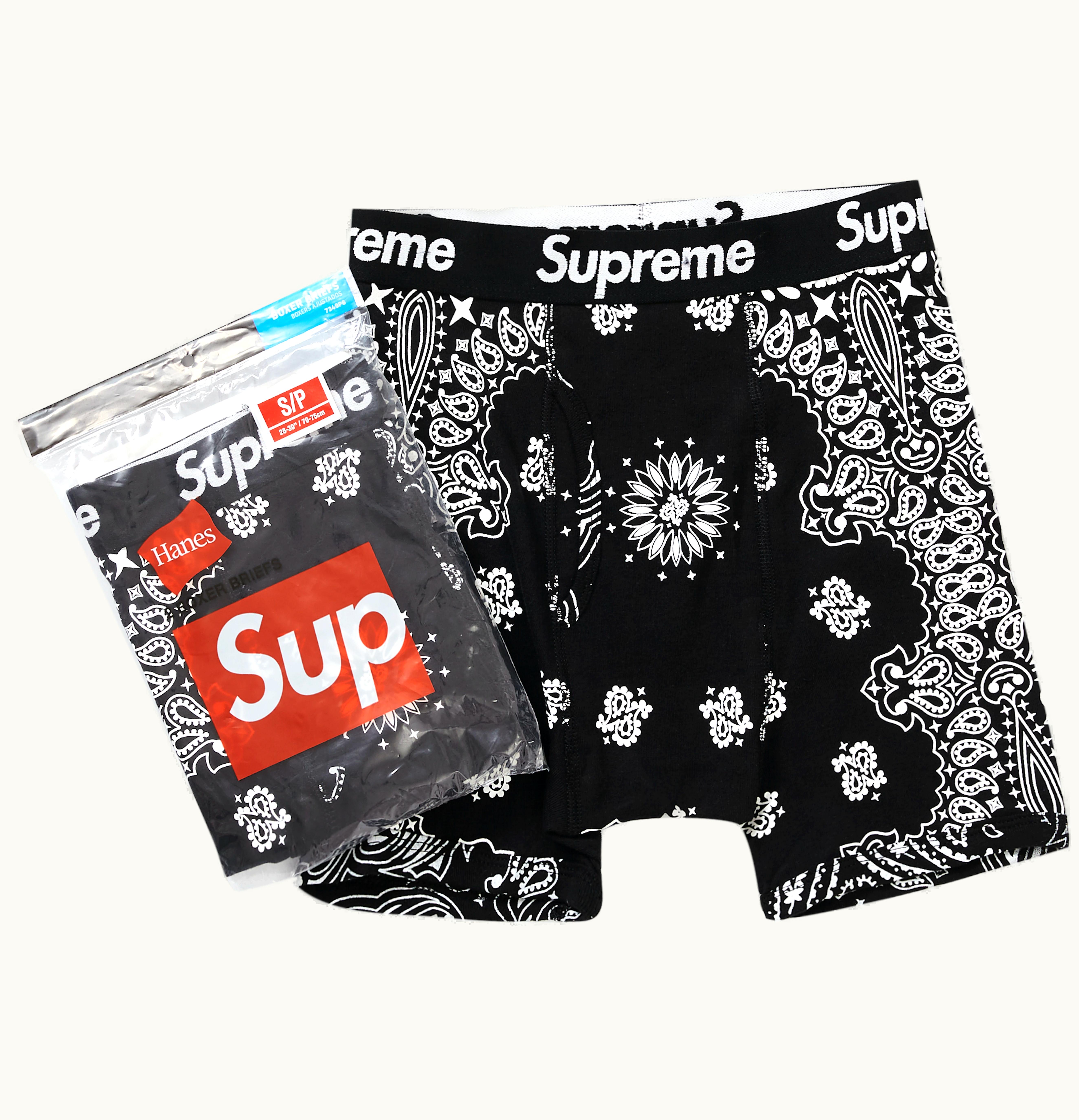 Supreme Supreme Hanes Bandana Boxer Briefs 2 Pack Black