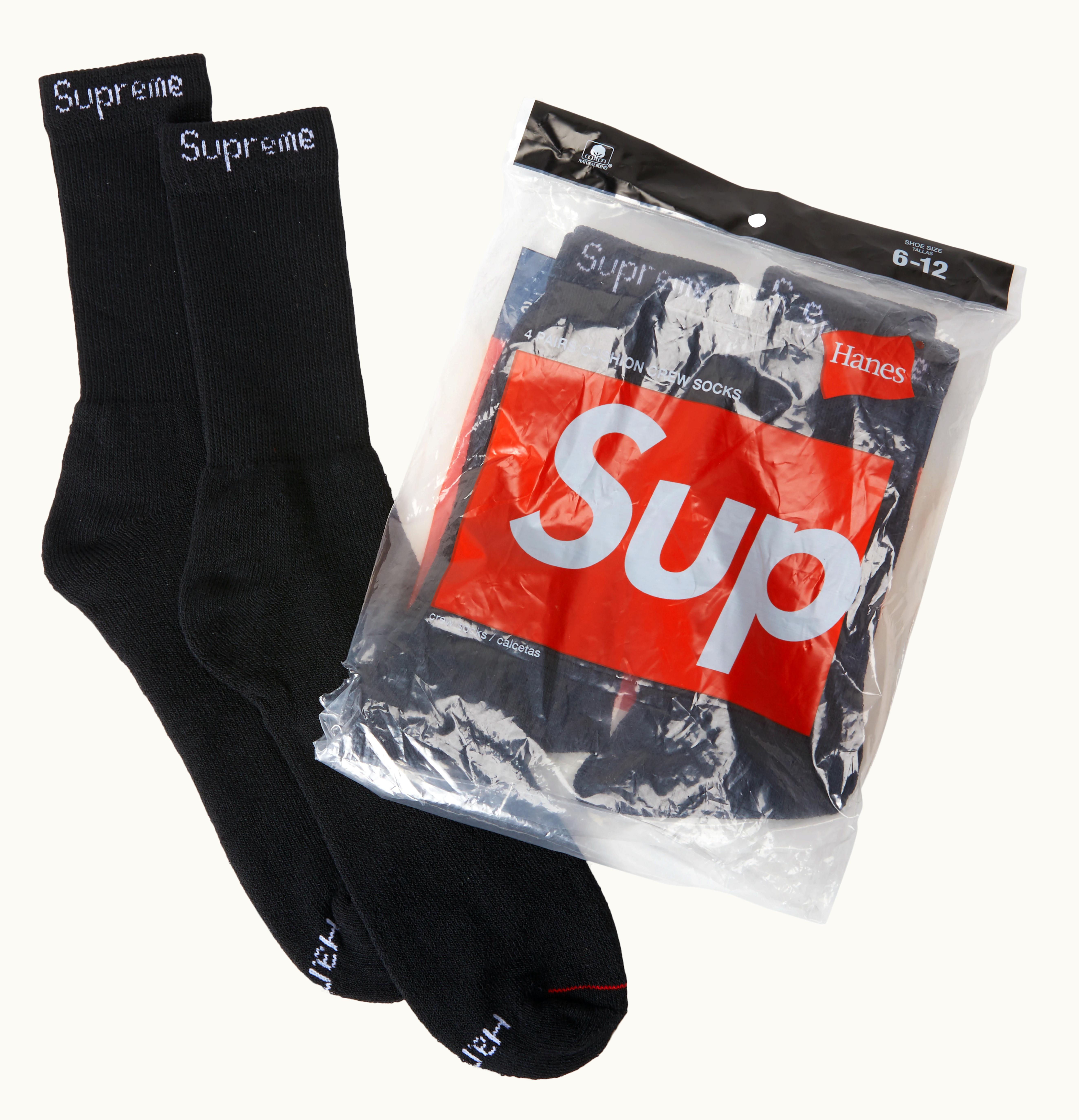 Supreme Supreme Hanes Socks 4 Pack Black
