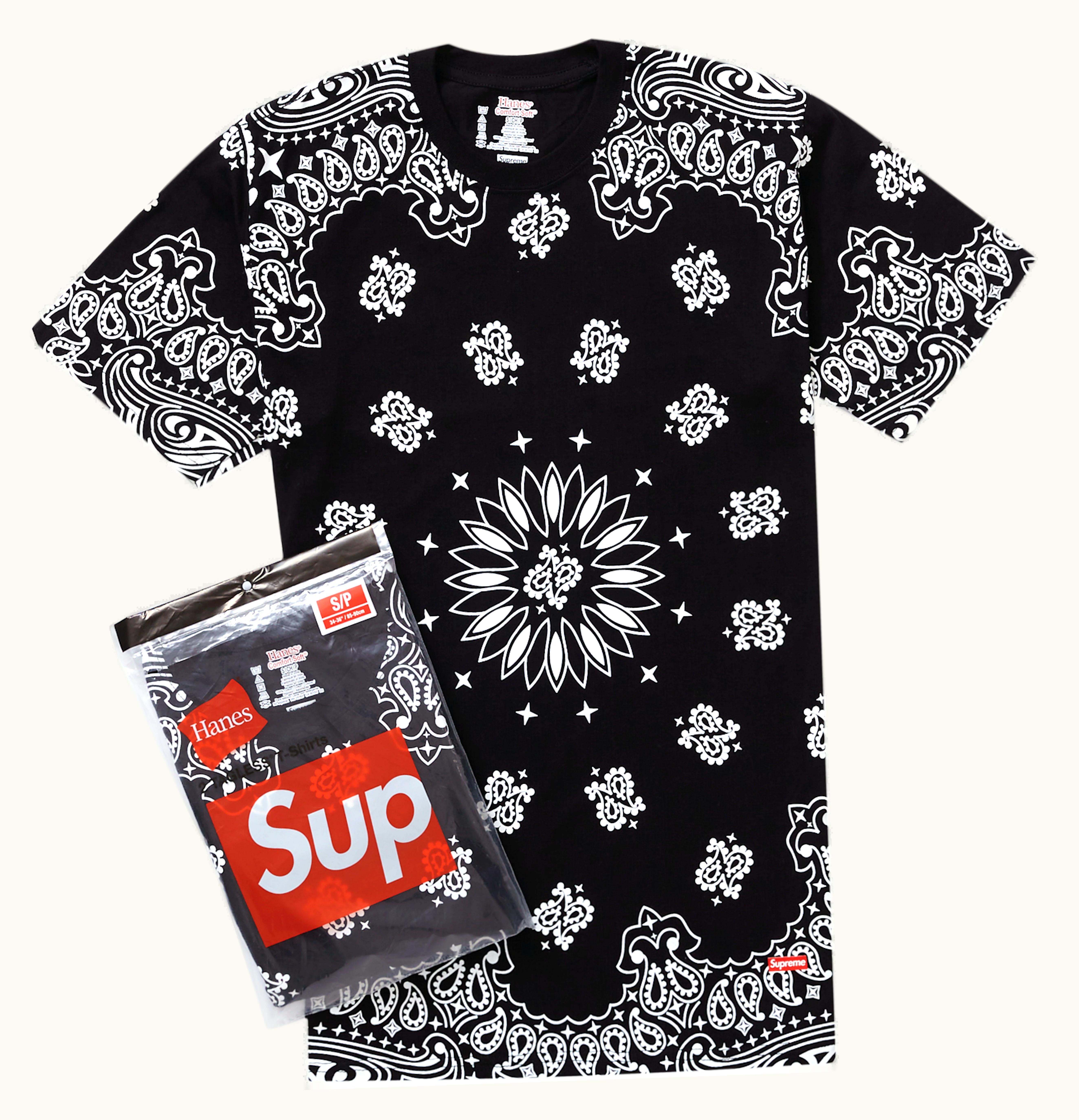 Supreme Supreme Hanes Bandana Tagless Tees 2 Pack Black