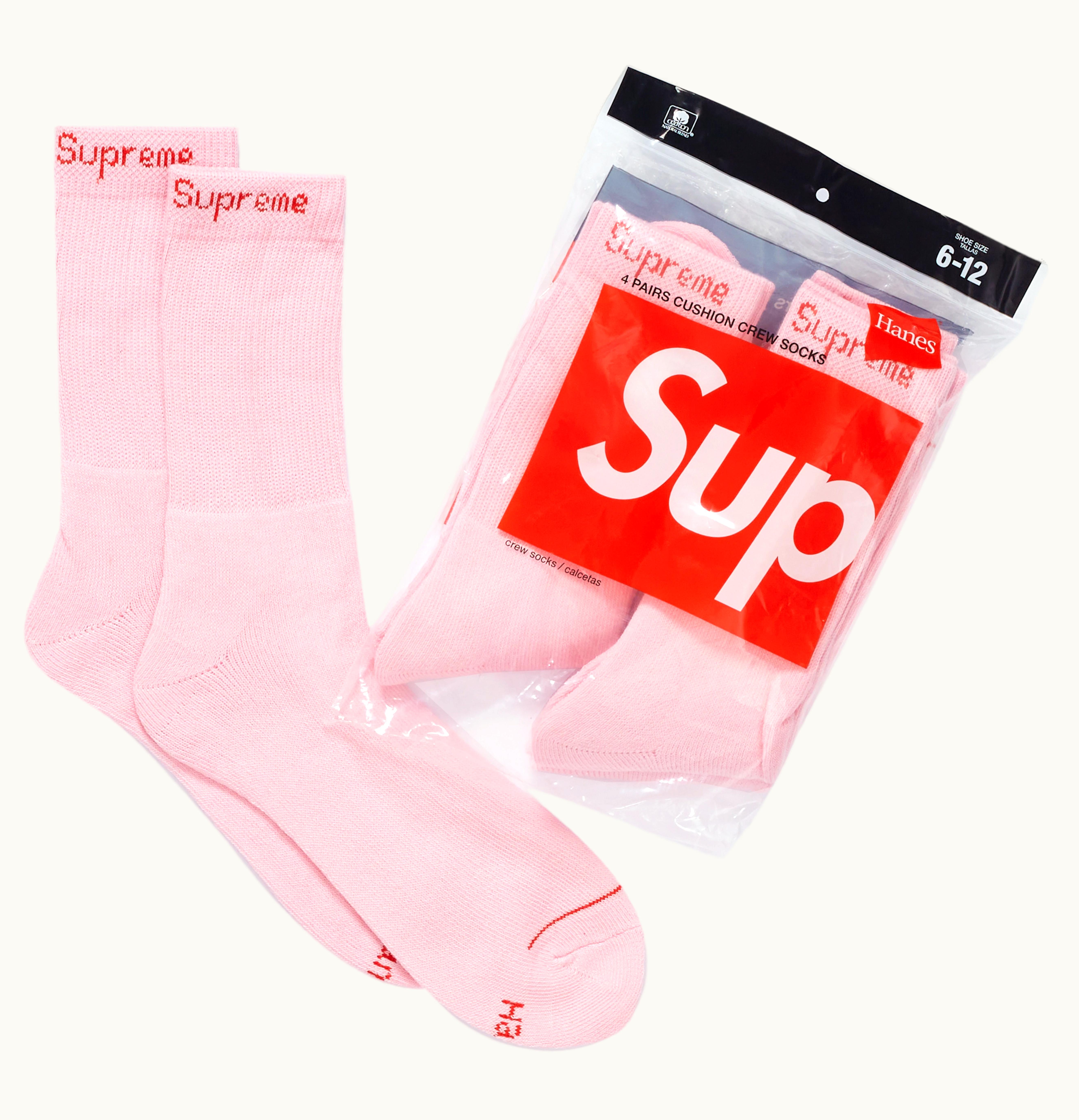 Supreme Supreme Hanes Crew Socks 4 Pack Pink