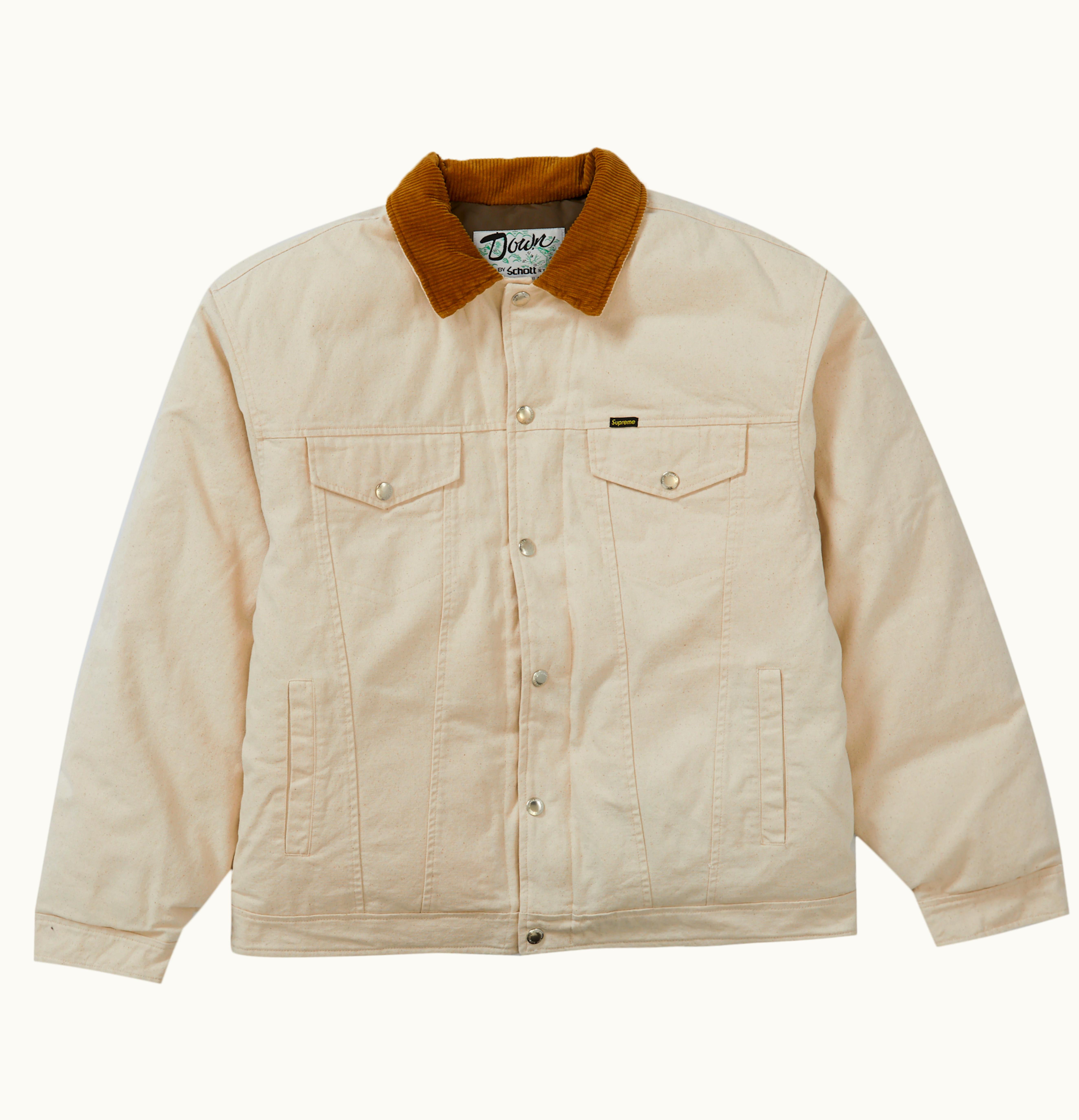 Supreme Supreme Schott Canvas Down Trucker Jacket Natural