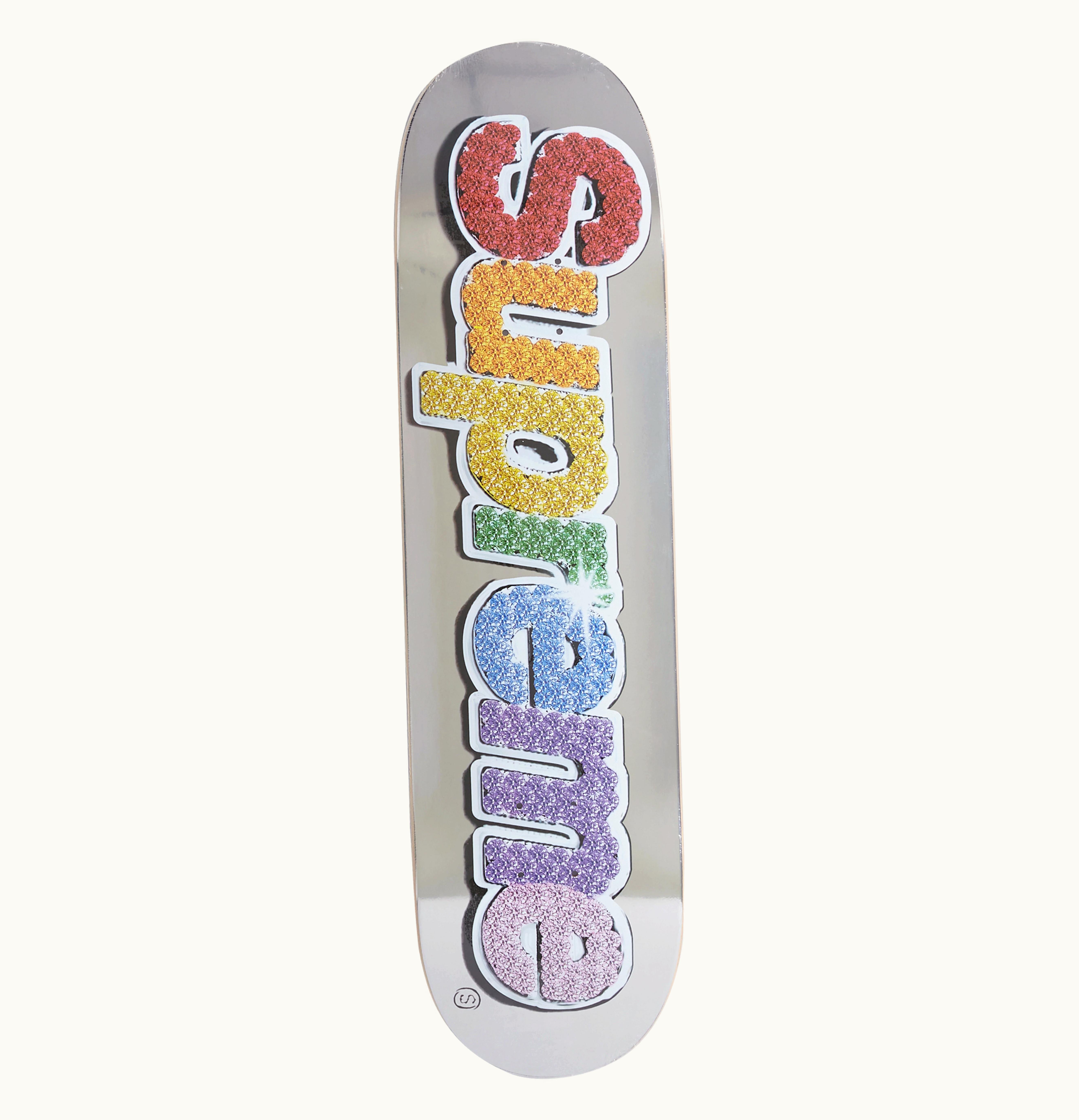 Supreme Supreme Bling Box Logo Skateboard Deck Silver