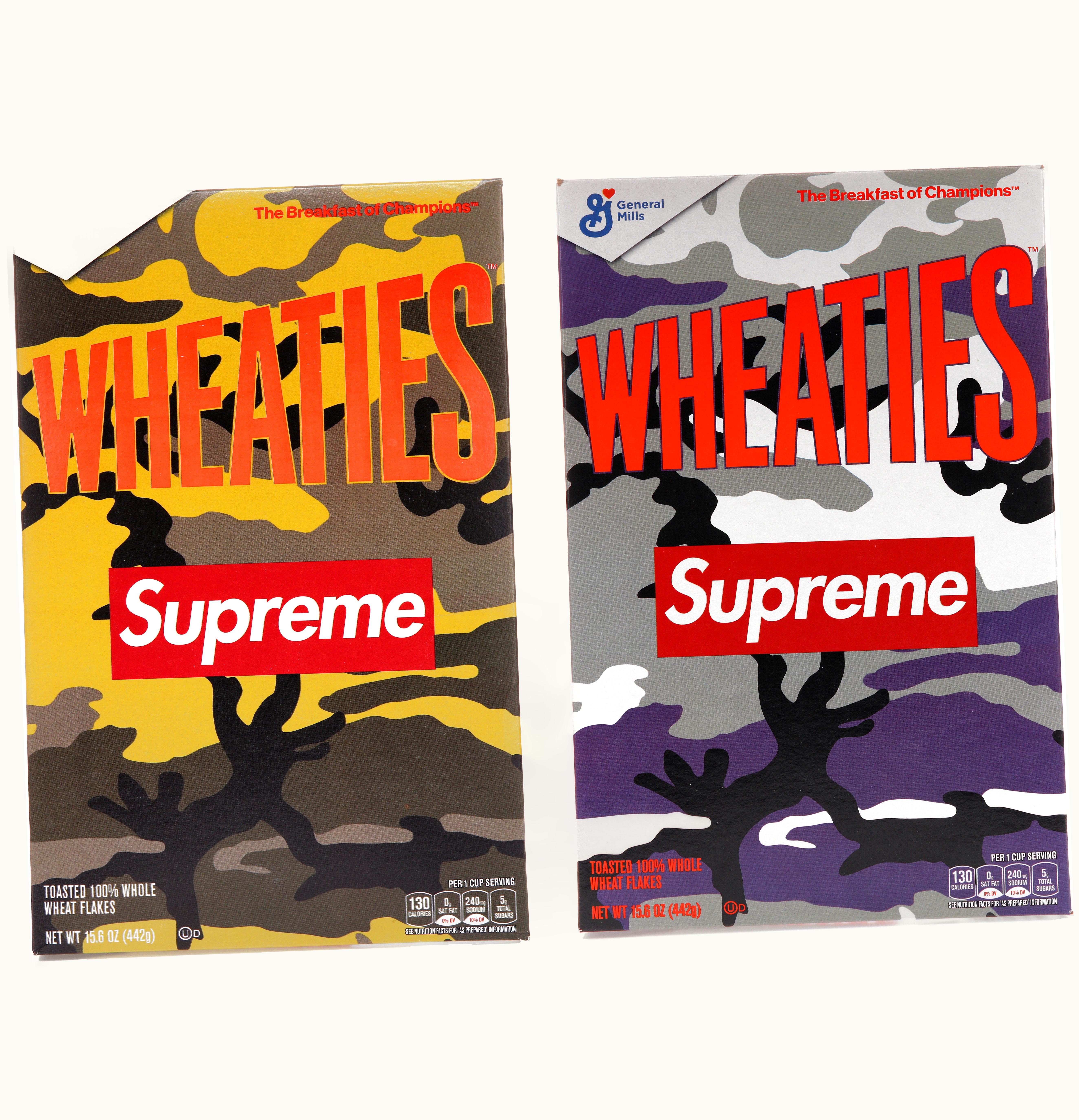 Supreme Supreme Wheaties Cereal Box Purple Camo Orange Camo Set of 2 Not Fit For Human Consumption