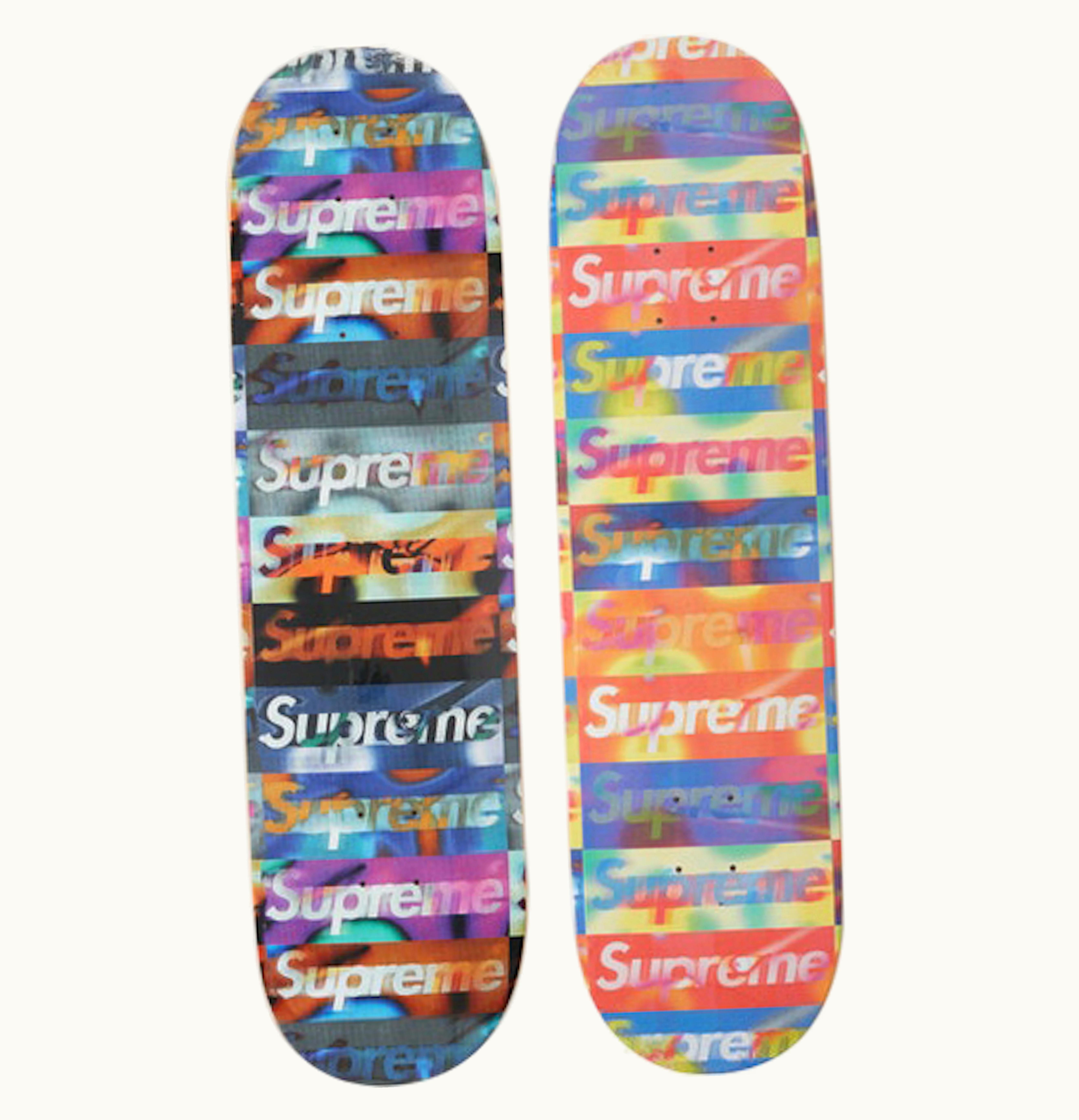 Supreme Supreme Distorted Logo Skateboard Black Yellow Set