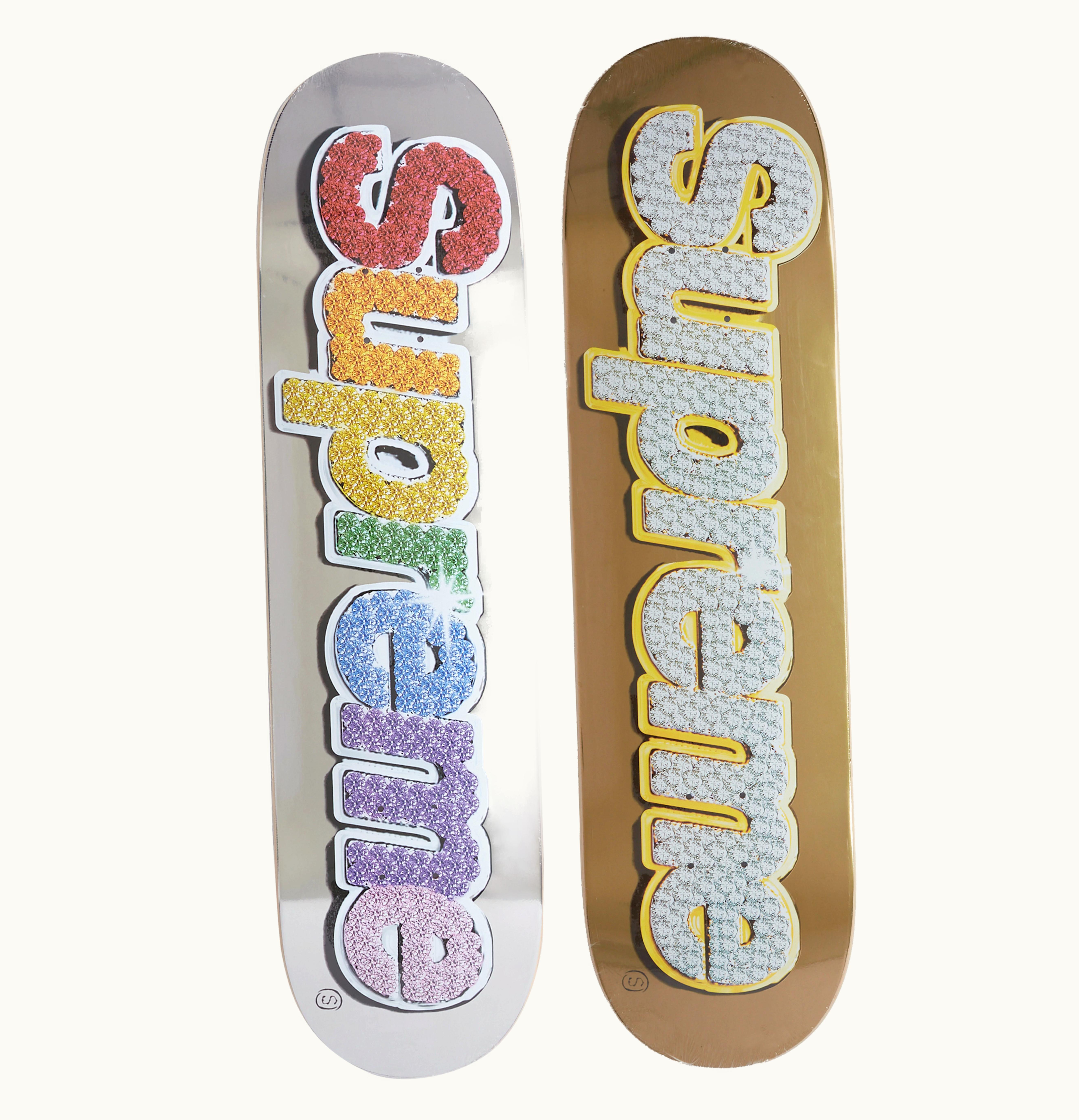 Supreme Supreme Bling Box Logo Skateboard Deck Set Multicolor