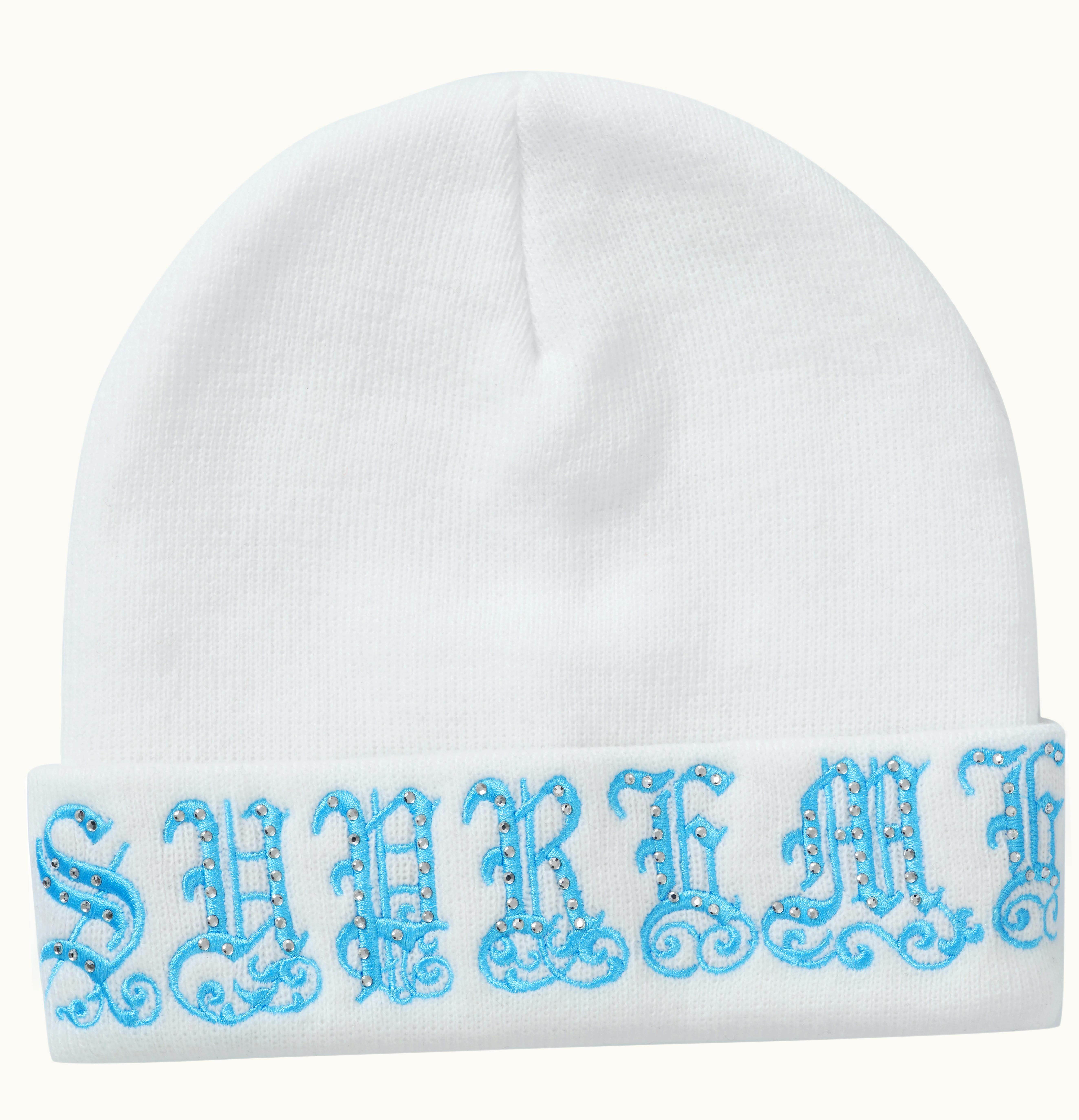 Supreme Supreme Old English Rhinestone Beanie White